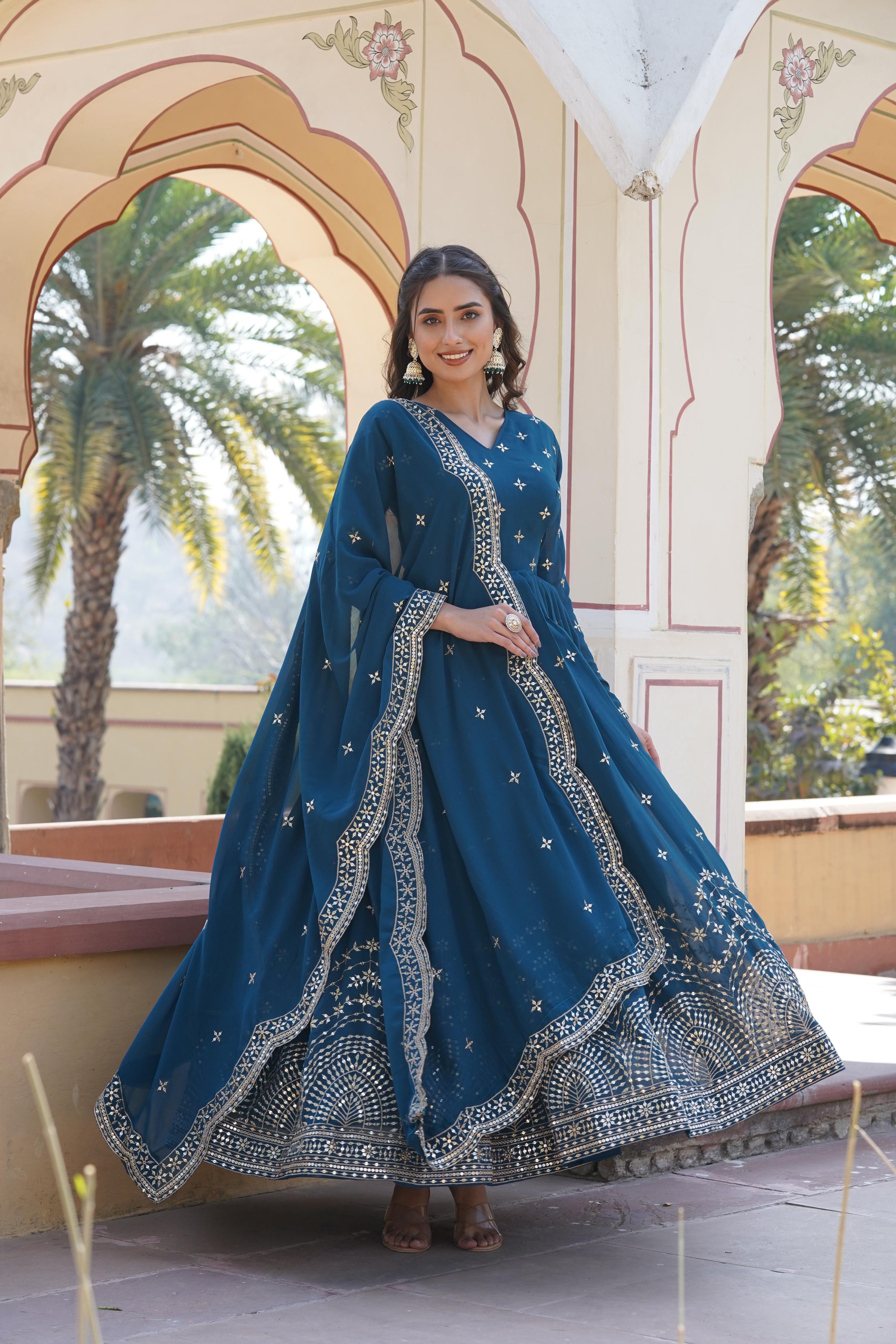 PILAKI- PREMIUM READYMADE GOWN WITH DUPATTA SET-LC-1084