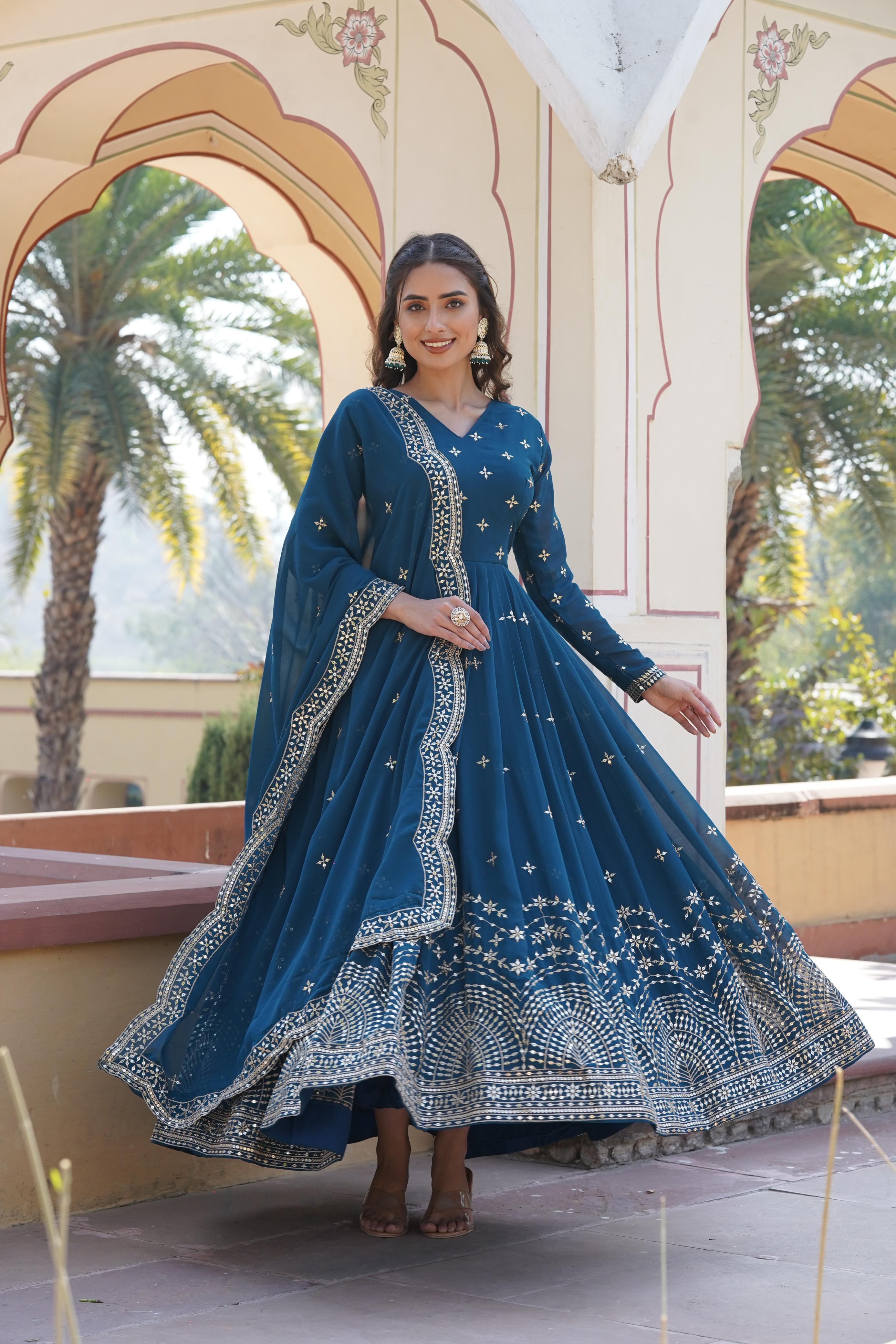 PILAKI- PREMIUM READYMADE GOWN WITH DUPATTA SET-LC-1084