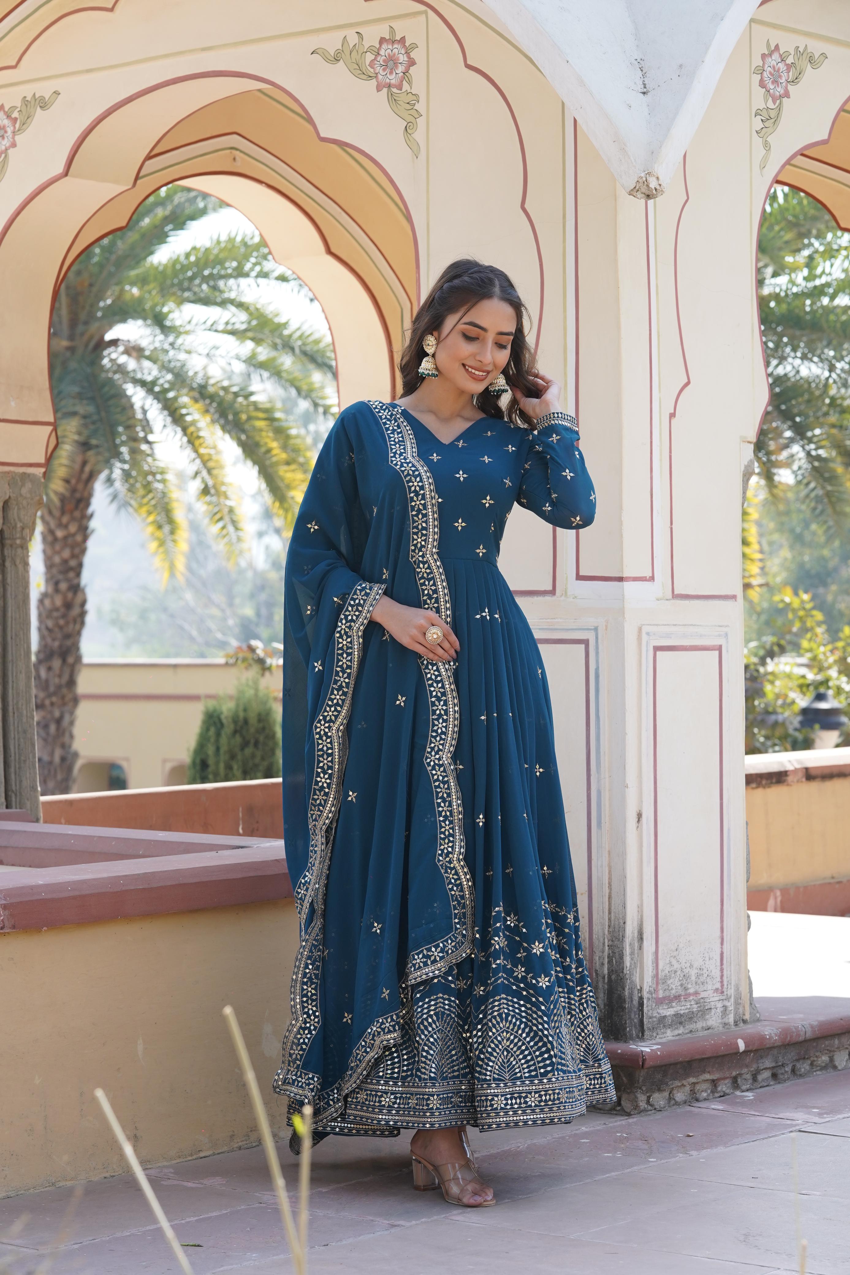 PILAKI- PREMIUM READYMADE GOWN WITH DUPATTA SET-LC-1084