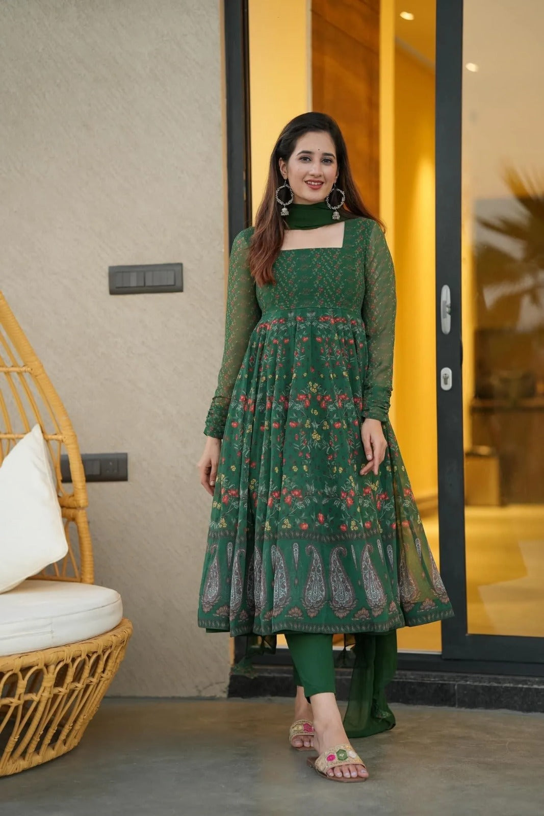 SPARKLING GREEN GEORGETTE SUIT SET