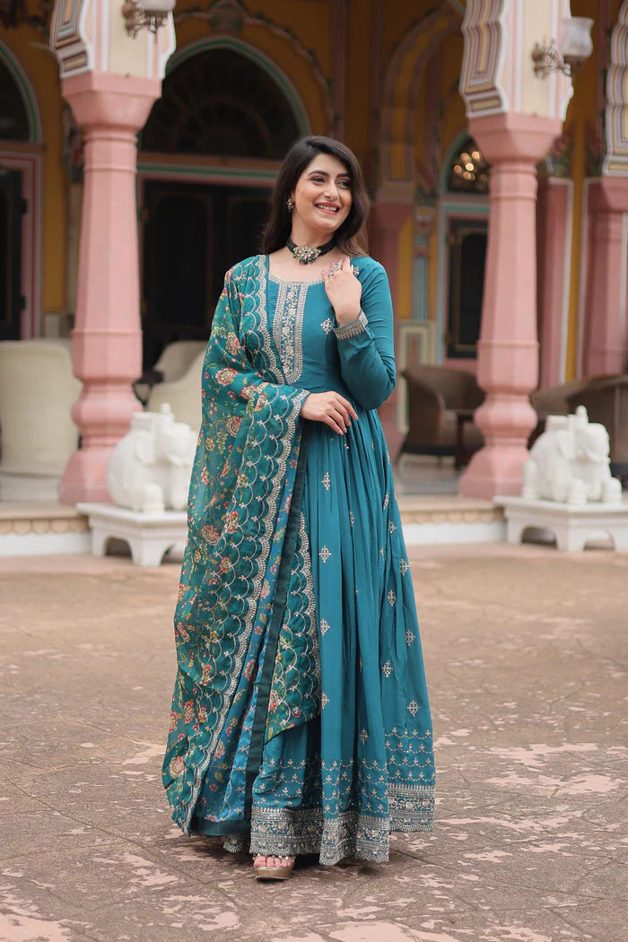 PILAKI'S GOWN-WITH-DUPATTA SUIT SET LW-9190