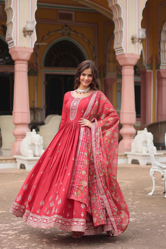 PILAKI'S GOWN-WITH-DUPATTA SUIT SET LW-9190