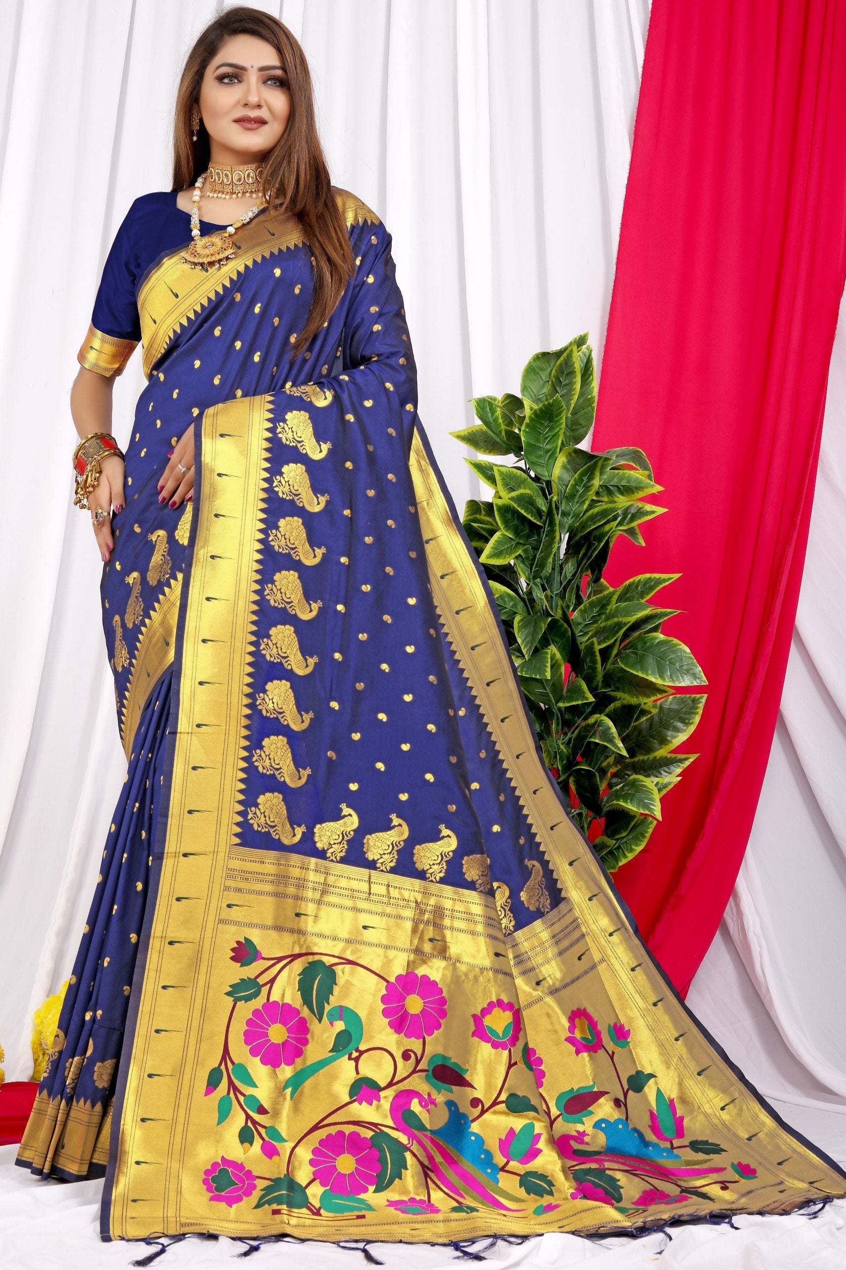 Paithani Pure silk handloom saree with Pure Jari