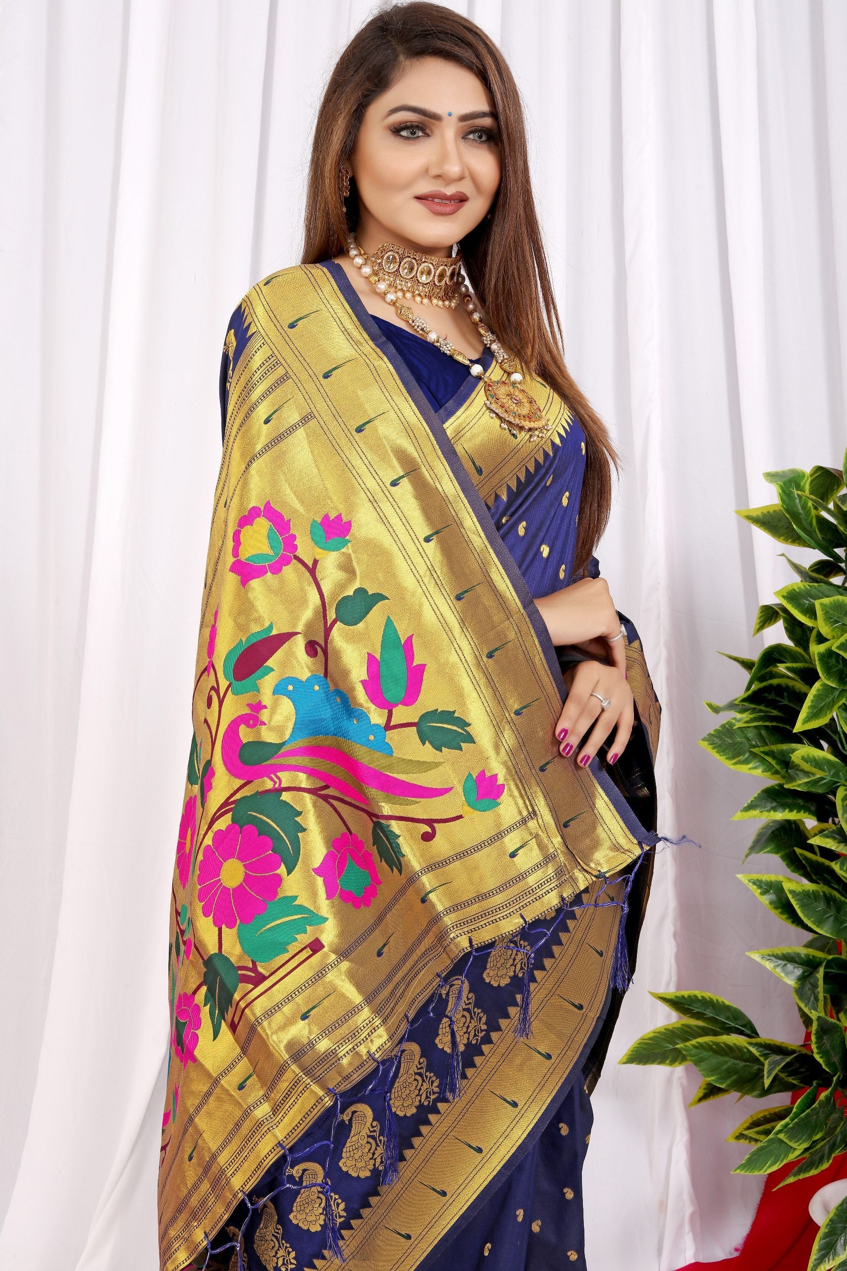 Paithani Pure silk handloom saree with Pure Jari