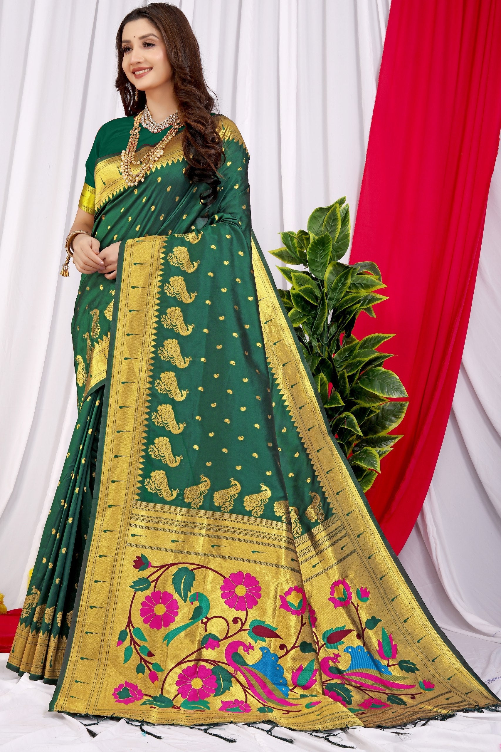 Paithani Pure silk handloom saree with Pure Jari