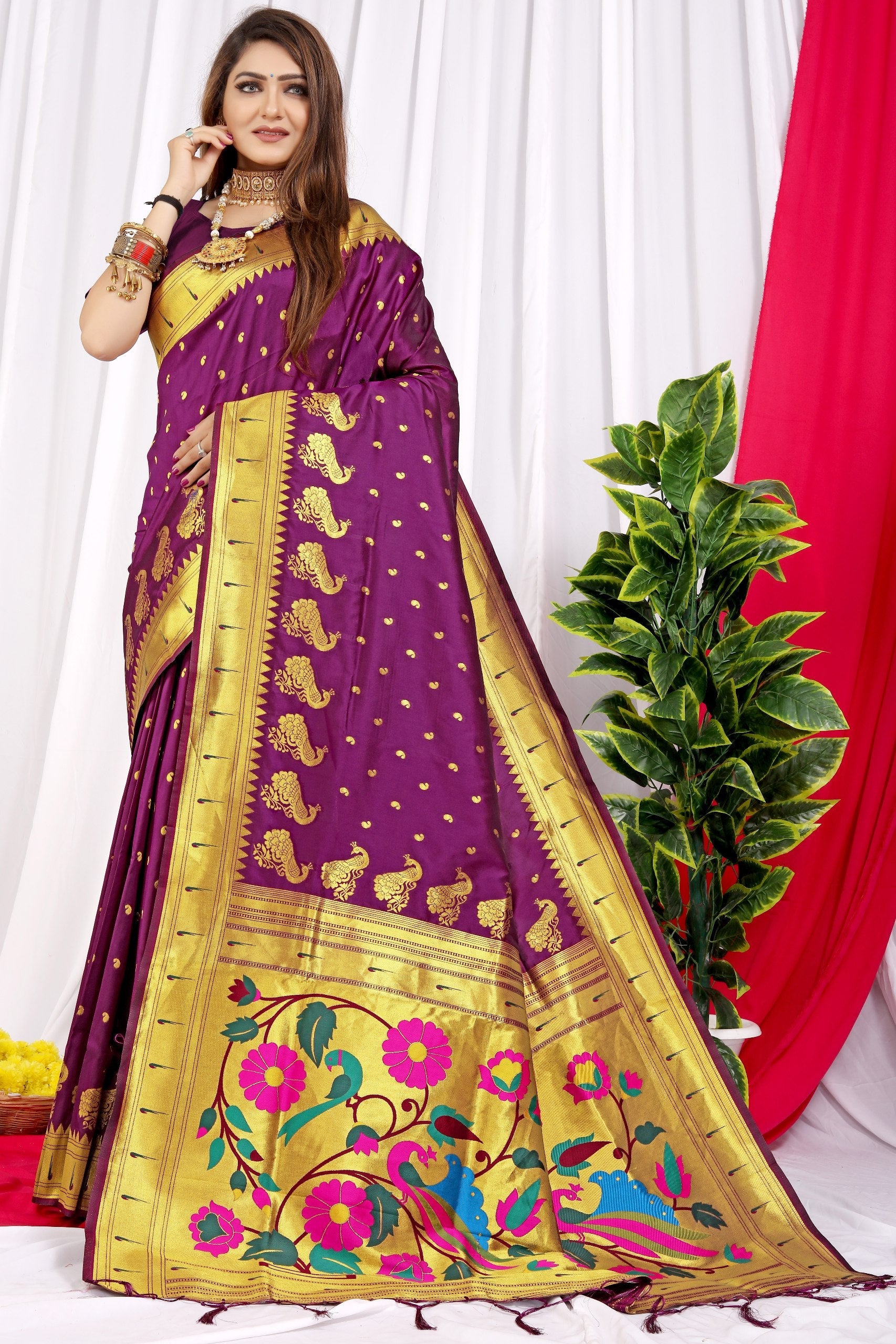 Paithani Pure silk handloom saree with Pure Jari