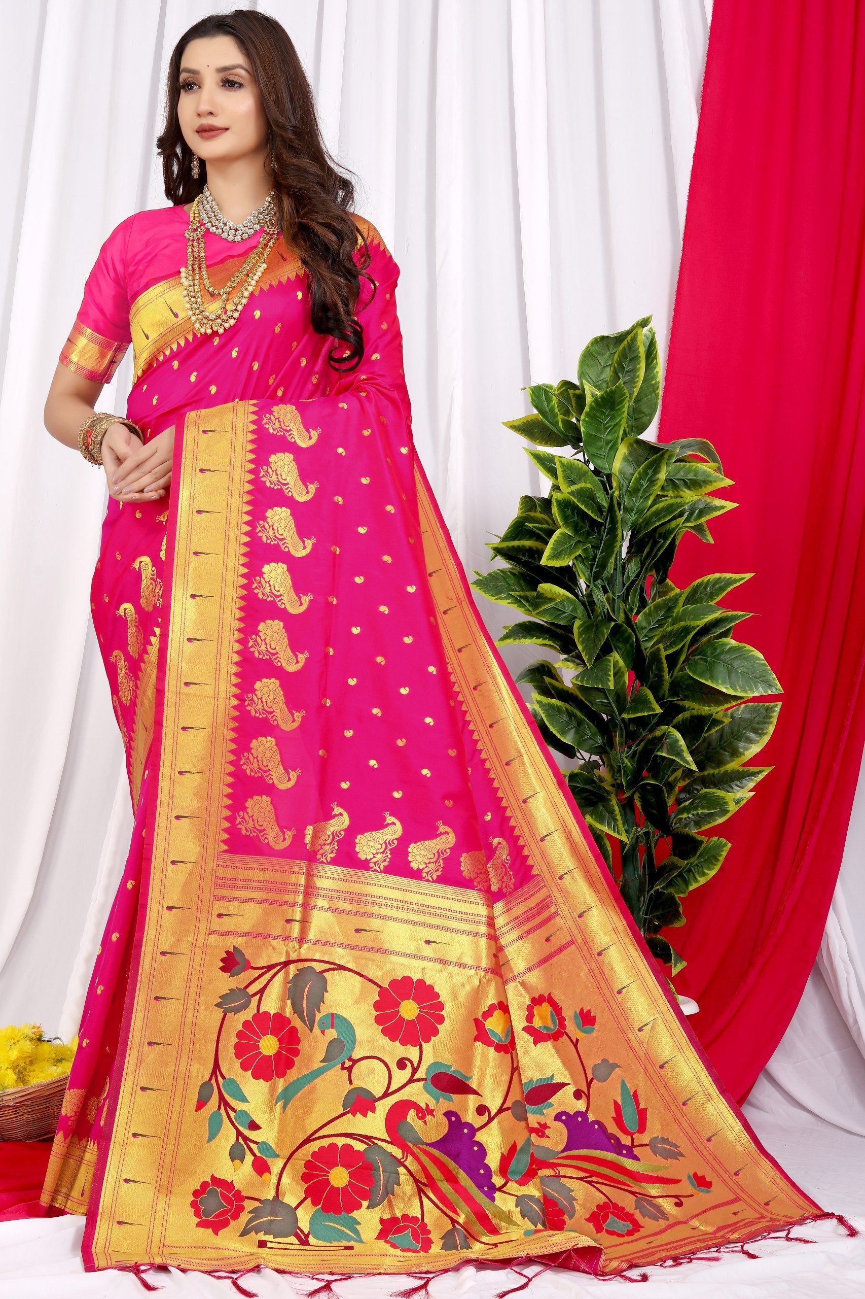 Paithani Pure silk handloom saree with Pure Jari