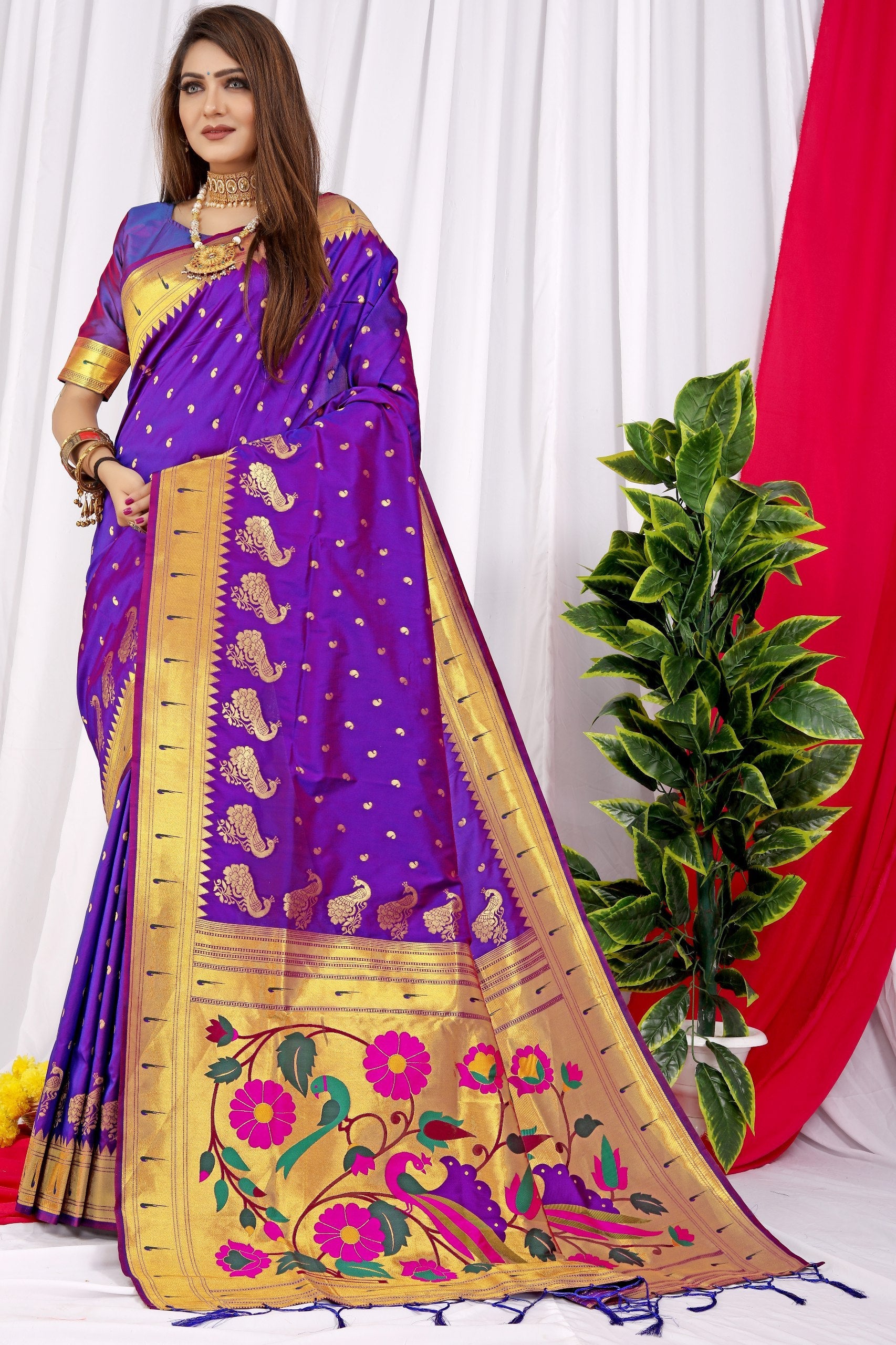 Paithani Pure silk handloom saree with Pure Jari