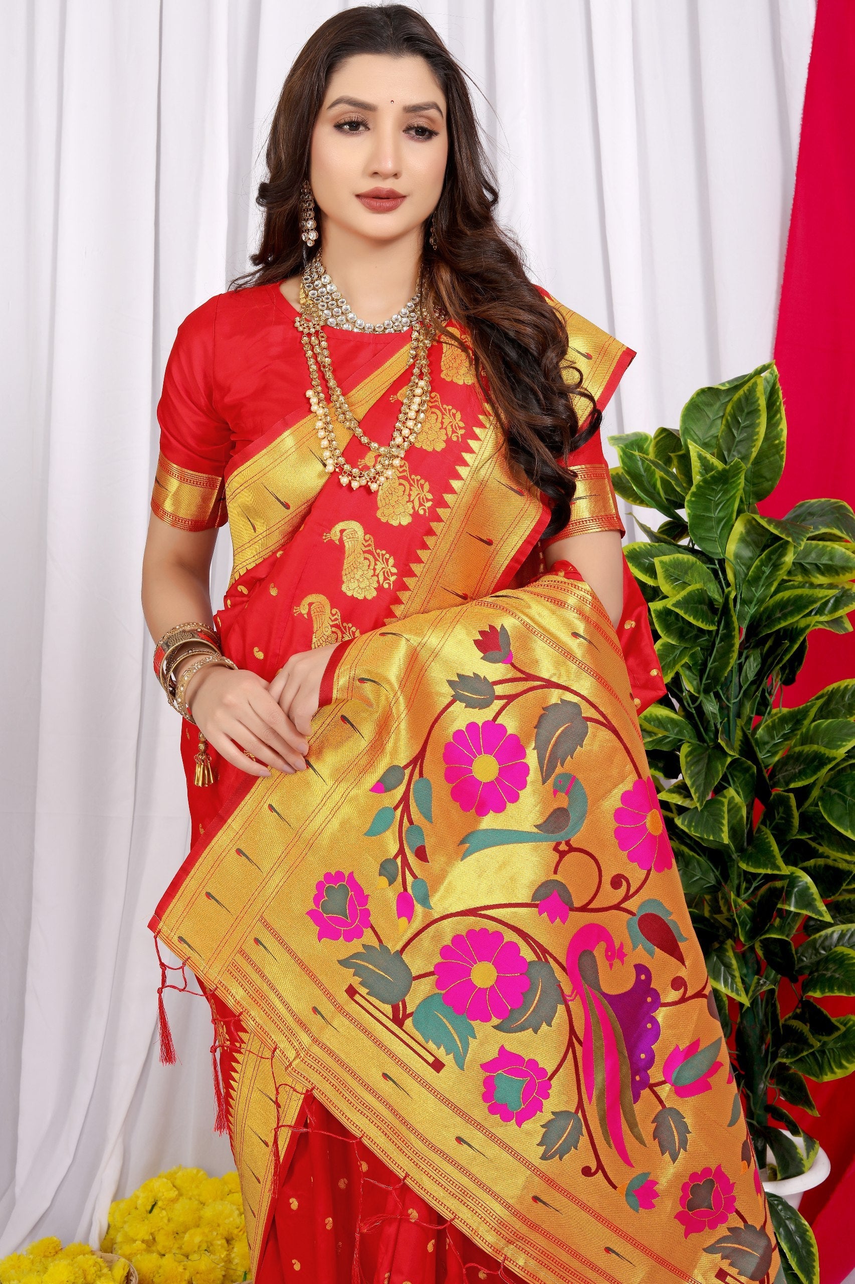 Paithani Pure silk handloom saree with Pure Jari