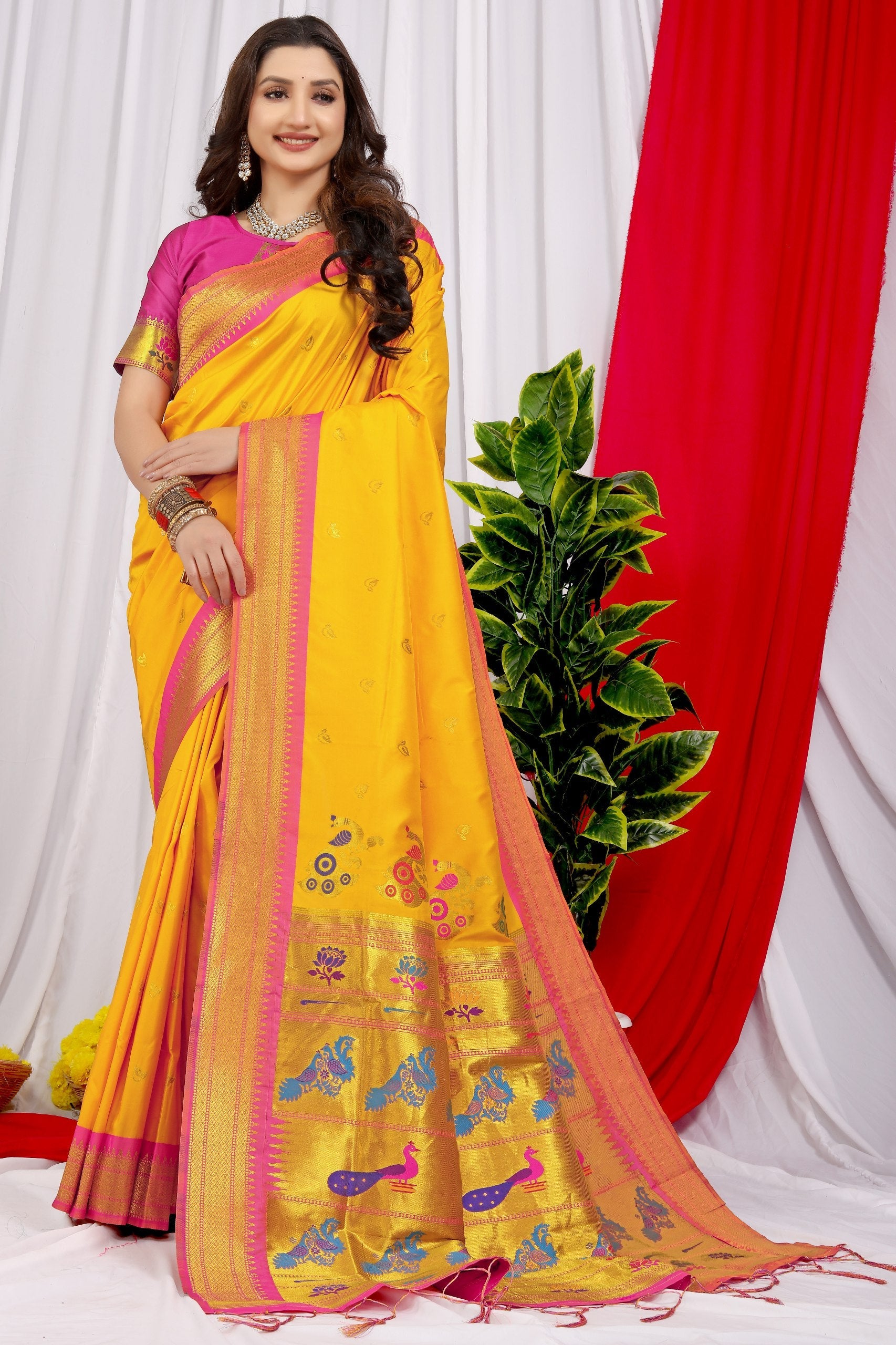 Paithani Pure silk handloom saree with Pure Jari