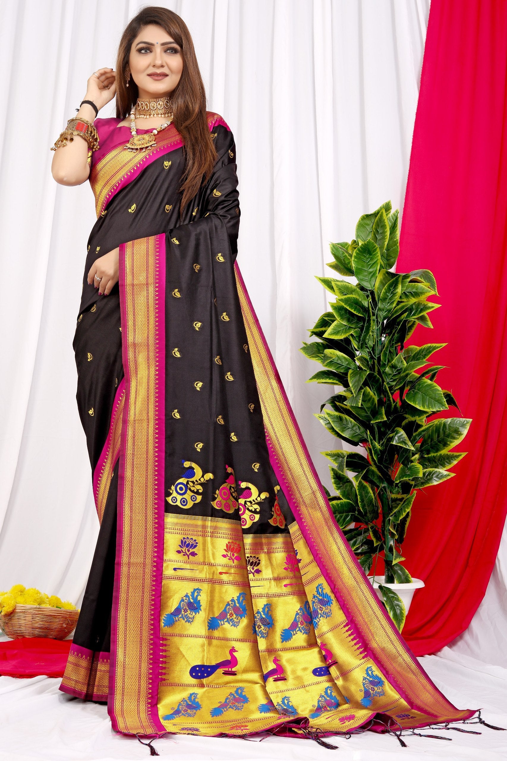 Paithani Pure silk handloom saree with Pure Jari