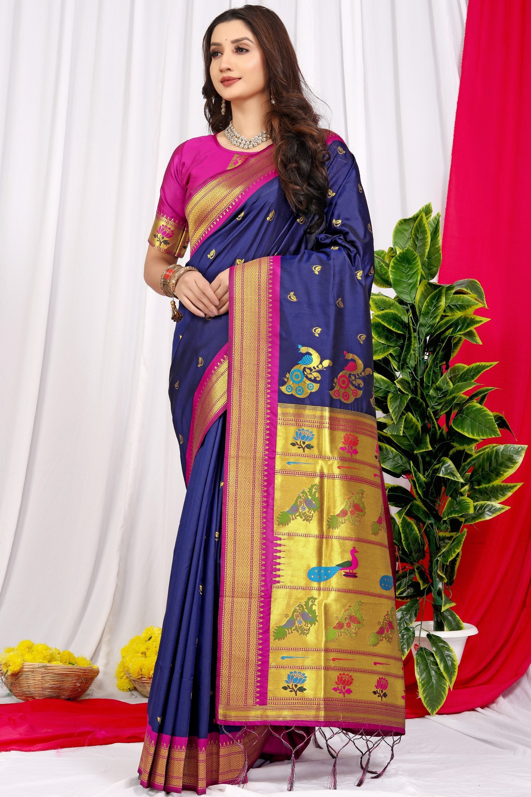 Paithani Pure silk handloom saree with Pure Jari