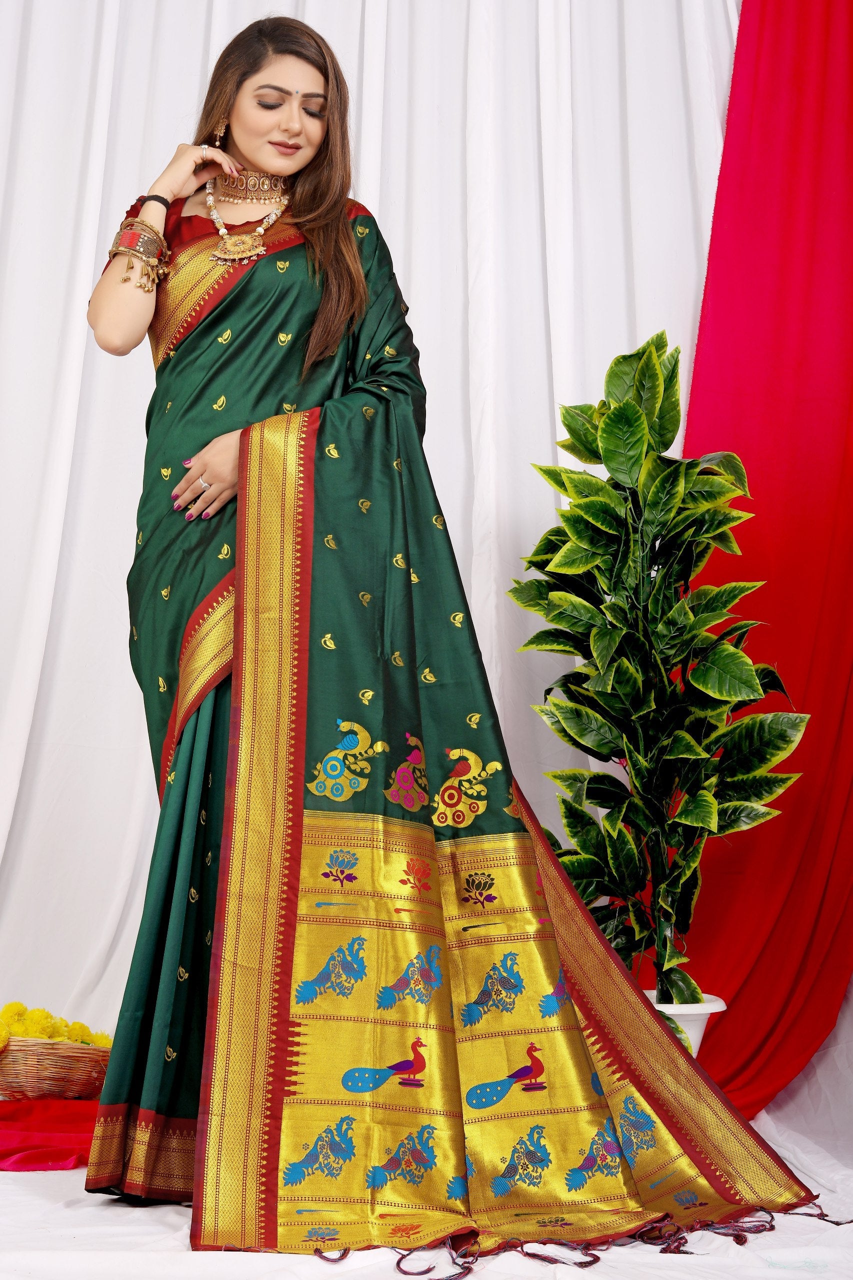 Paithani Pure silk handloom saree with Pure Jari