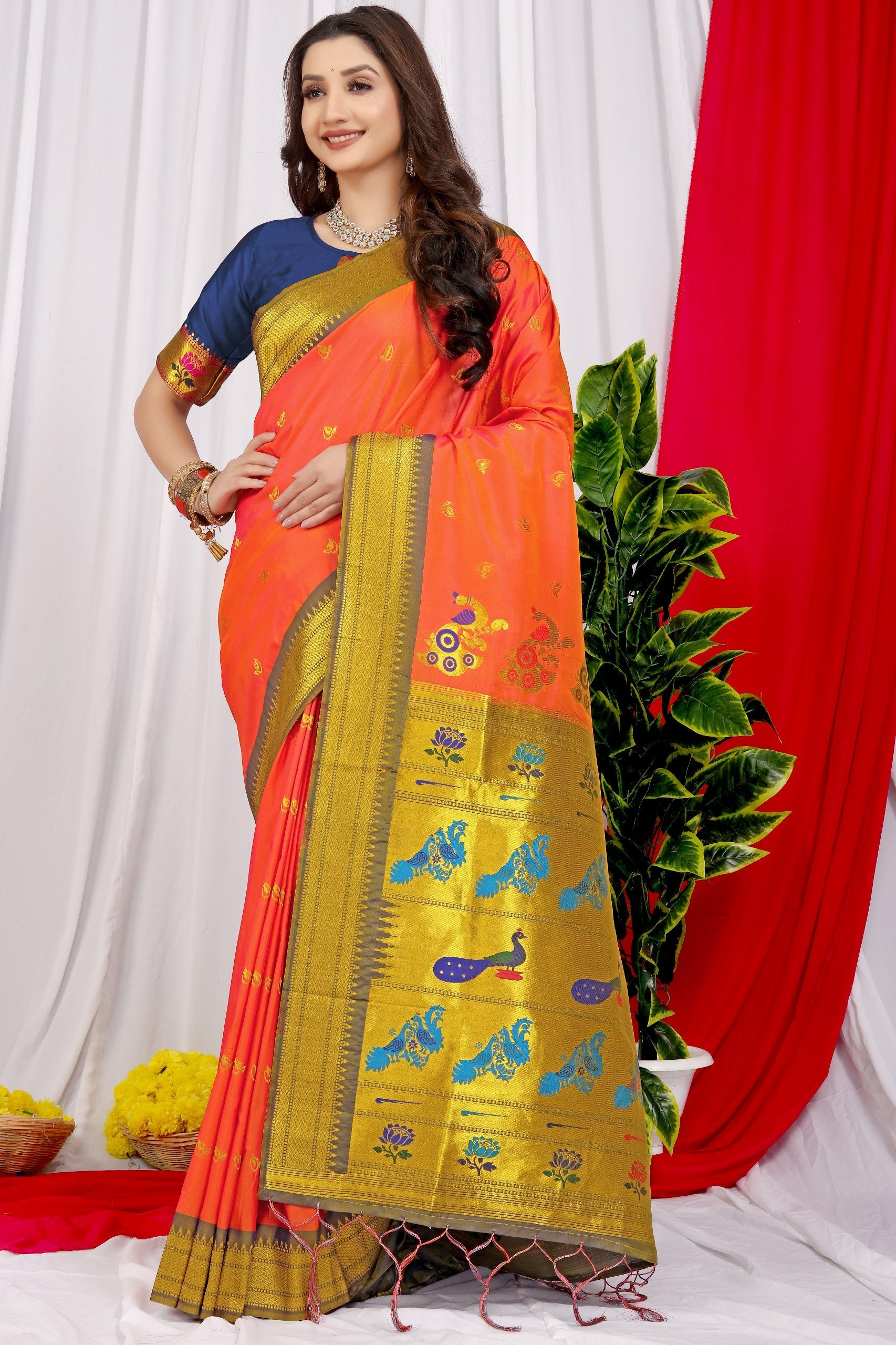 Paithani Pure silk handloom saree with Pure Jari