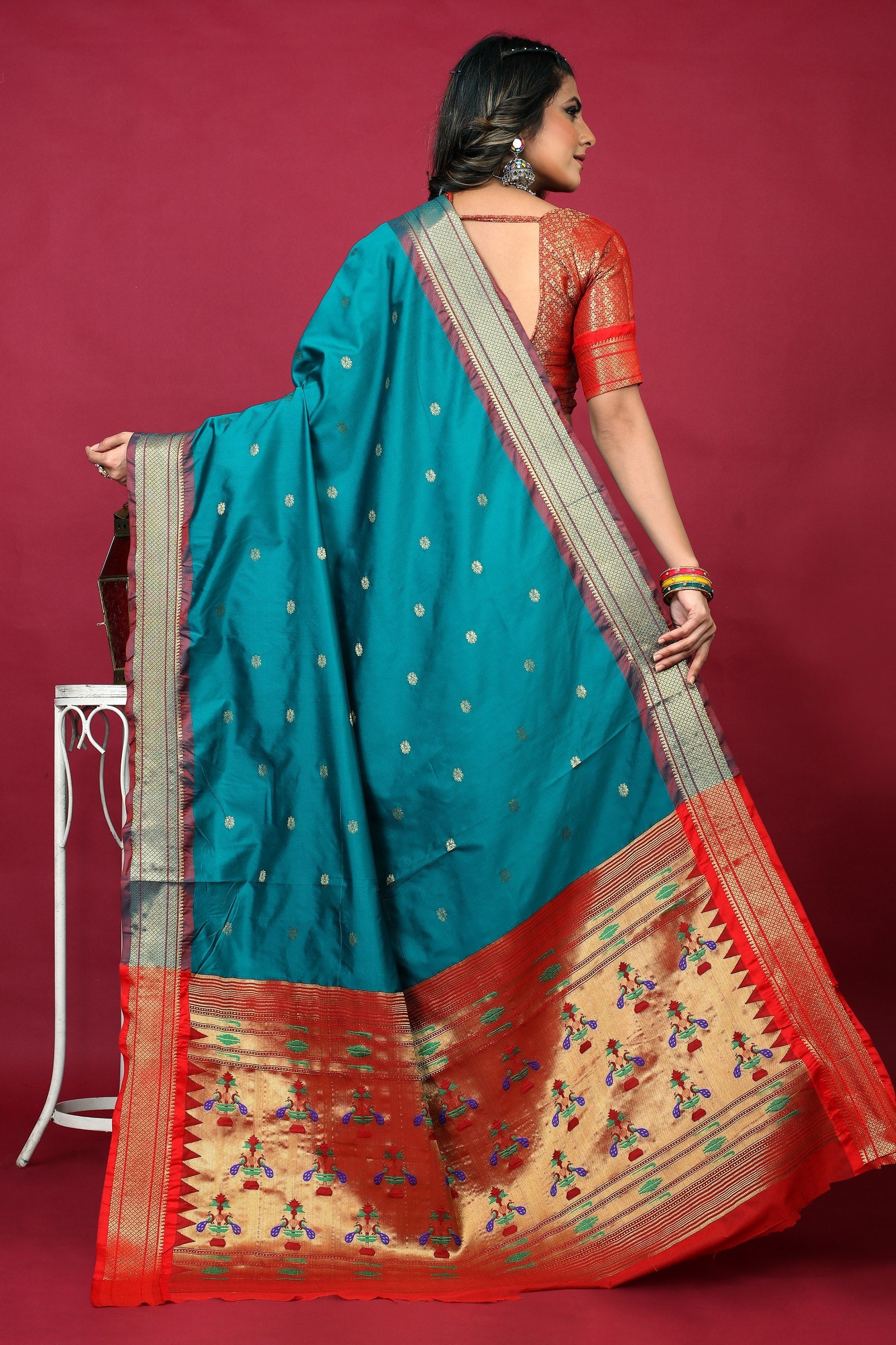 Anarkali paithaniPure silk handloom saree with Pure Jari