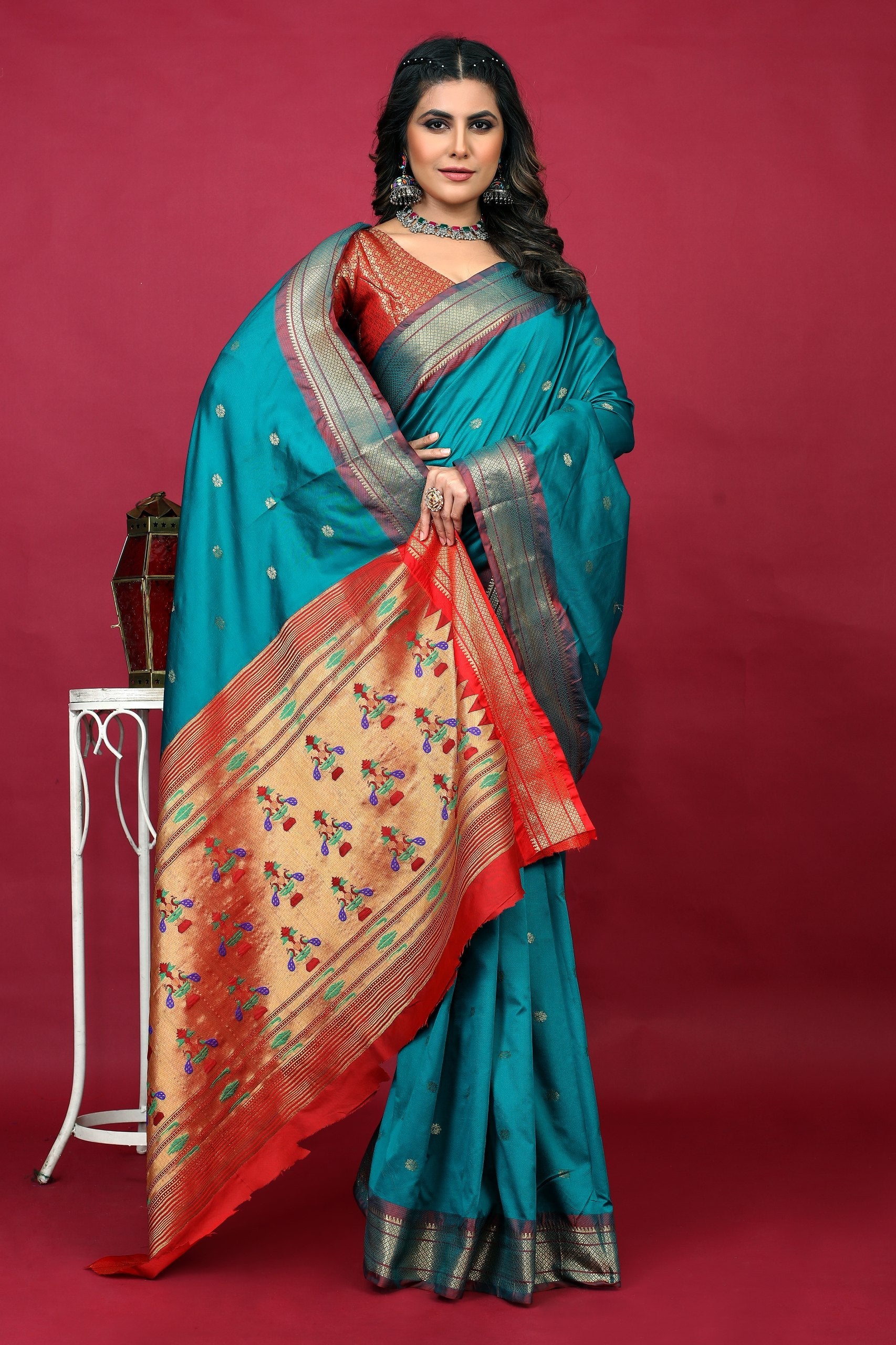 Anarkali paithaniPure silk handloom saree with Pure Jari