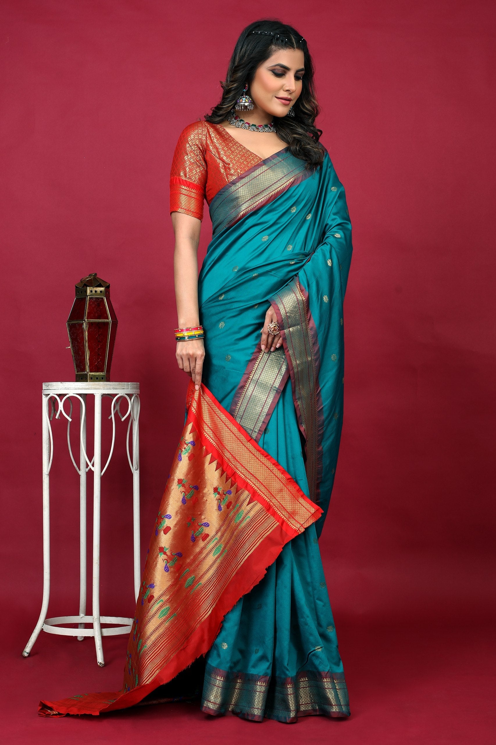 Anarkali paithaniPure silk handloom saree with Pure Jari