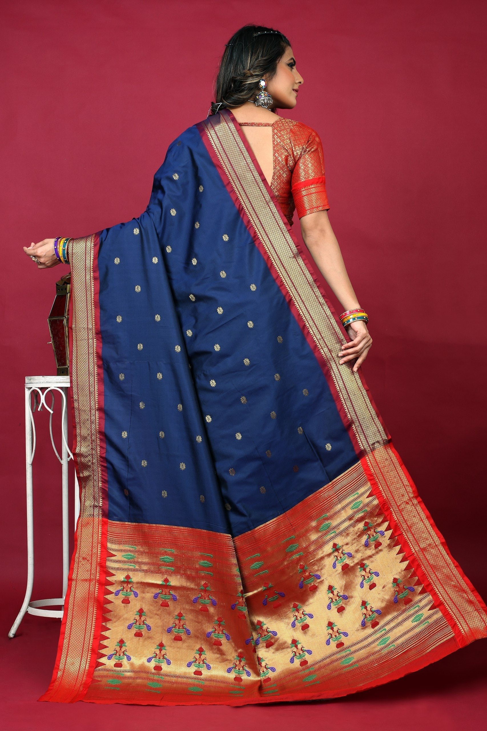 Anarkali paithaniPure silk handloom saree with Pure Jari