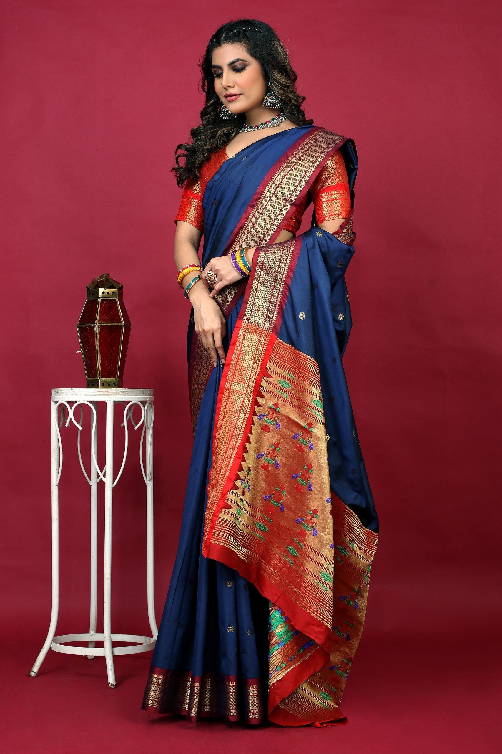 Anarkali paithaniPure silk handloom saree with Pure Jari