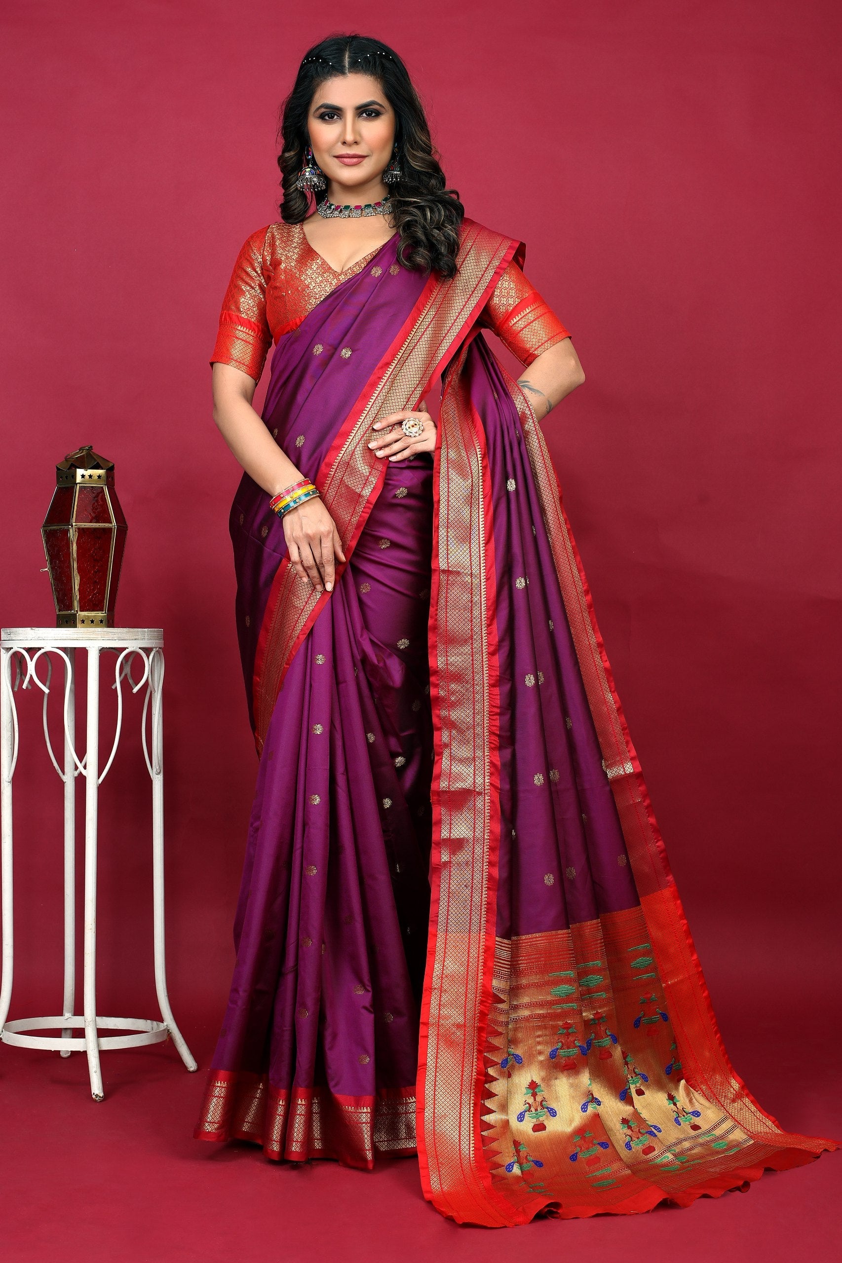 Anarkali paithaniPure silk handloom saree with Pure Jari