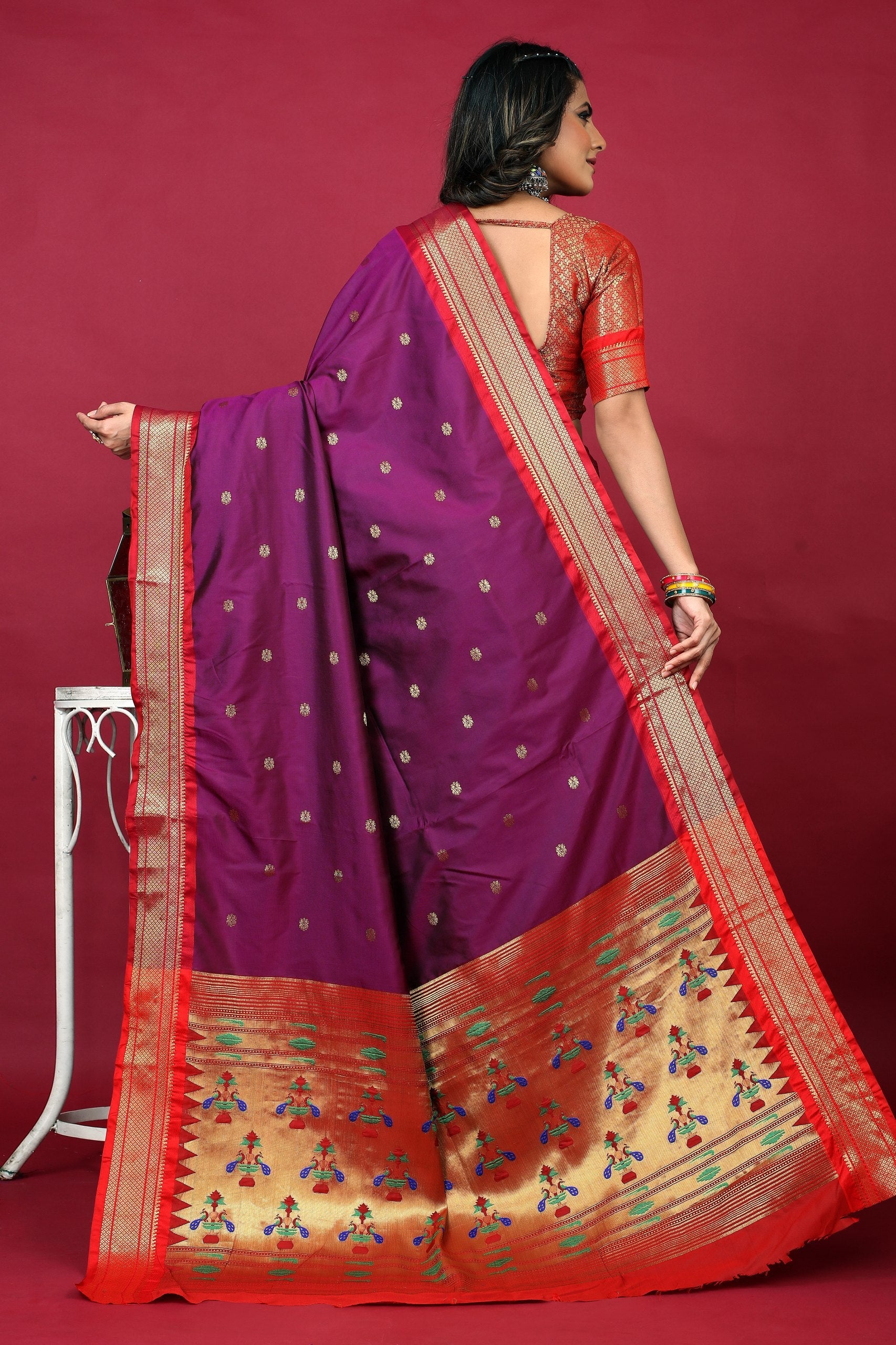 Anarkali paithaniPure silk handloom saree with Pure Jari