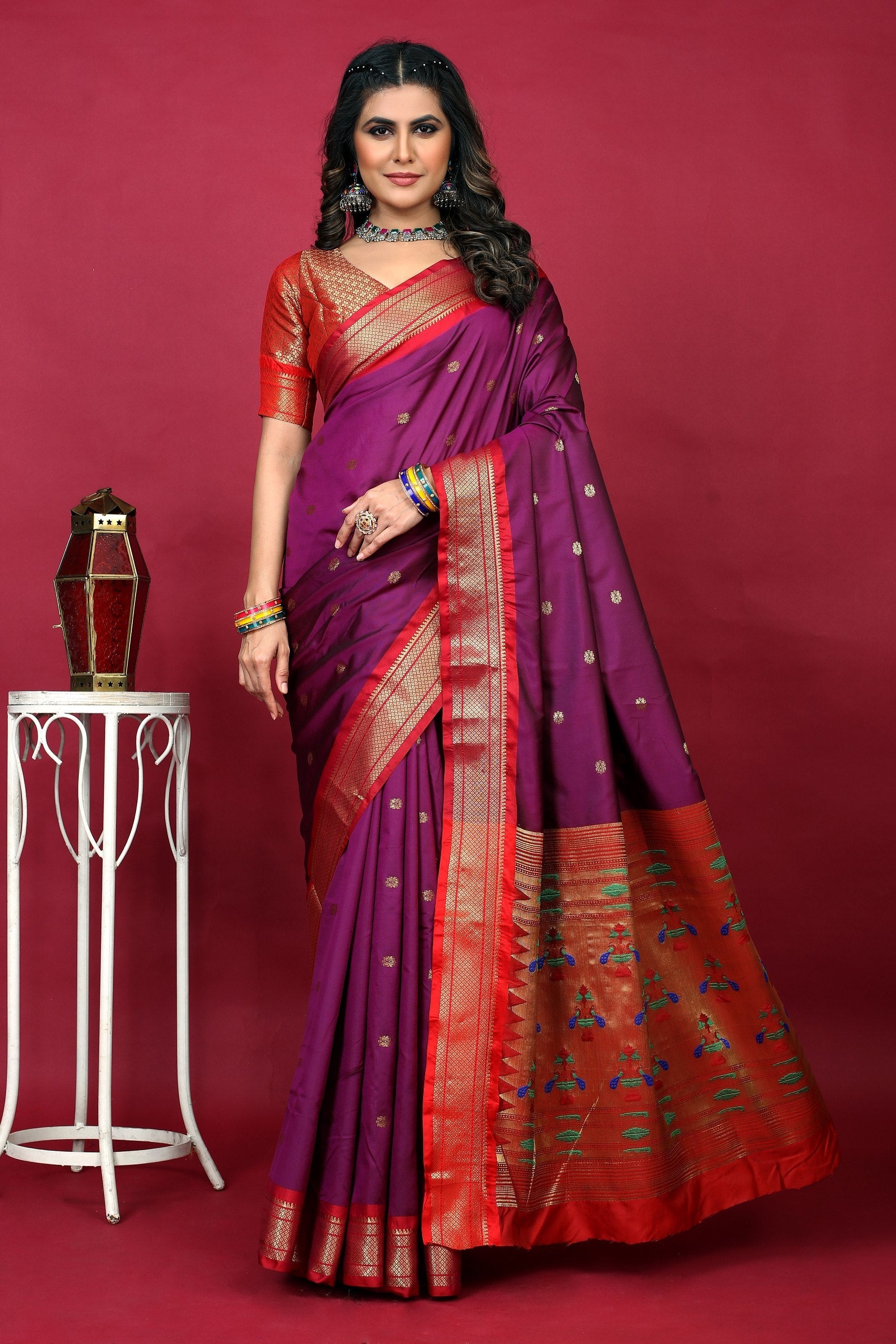 Anarkali paithaniPure silk handloom saree with Pure Jari