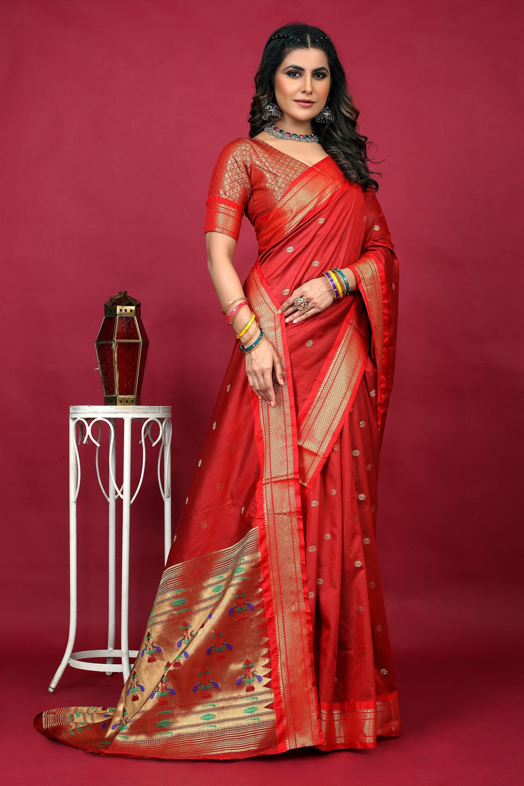 Anarkali paithaniPure silk handloom saree with Pure Jari