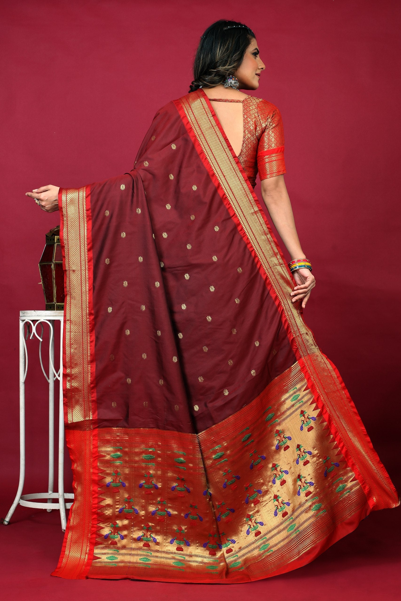 Anarkali paithaniPure silk handloom saree with Pure Jari