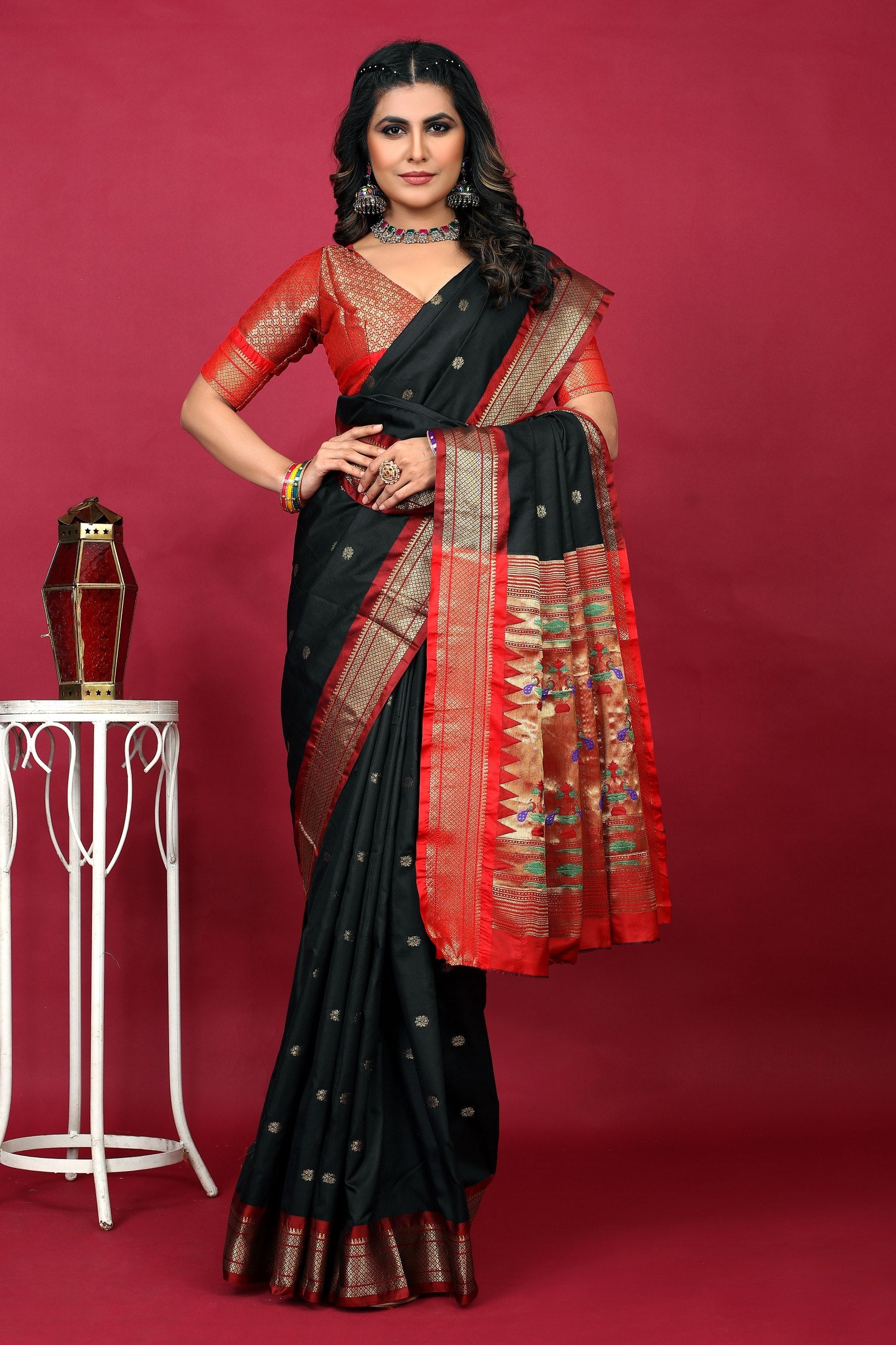 Anarkali paithaniPure silk handloom saree with Pure Jari