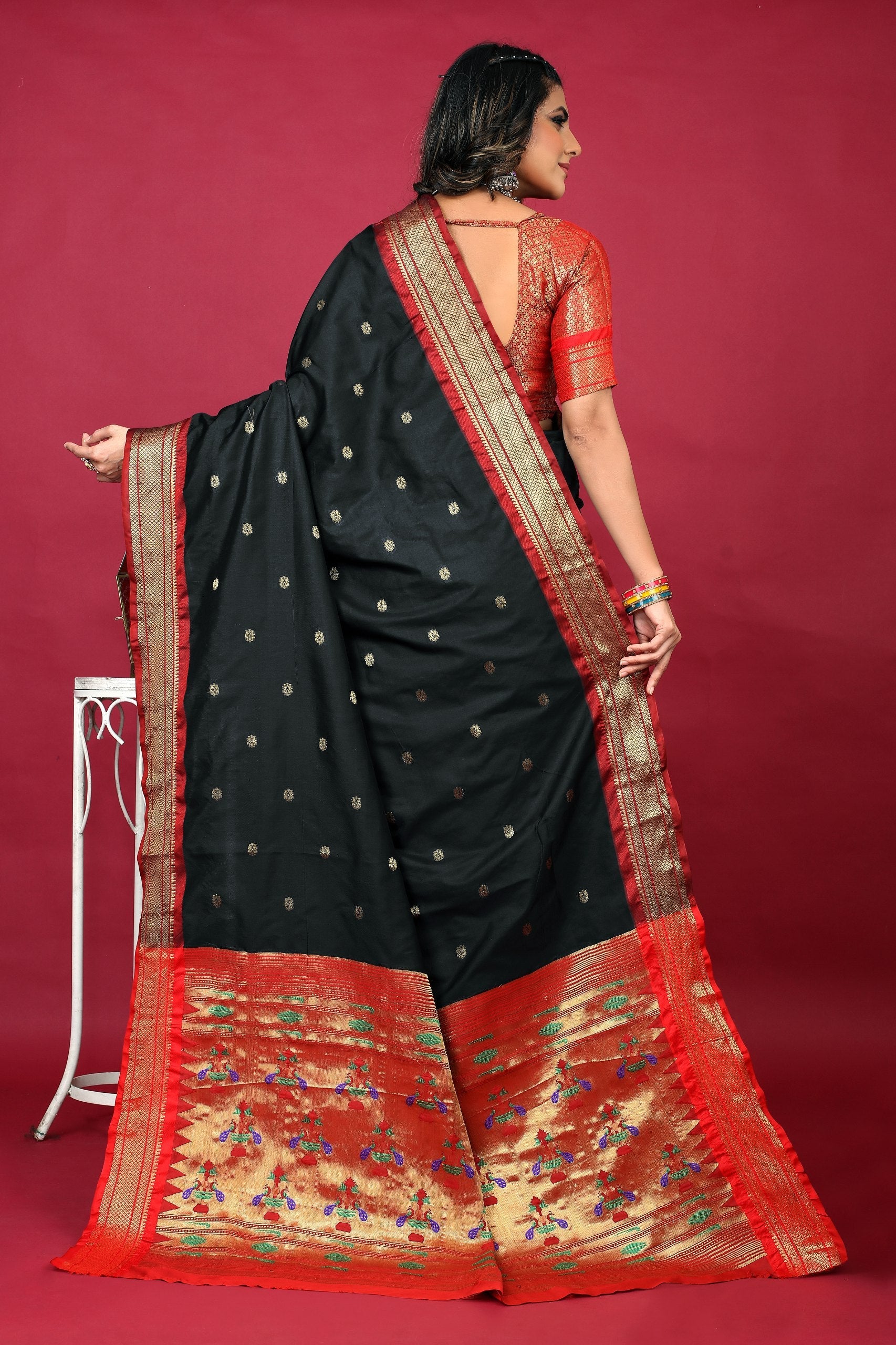 Anarkali paithaniPure silk handloom saree with Pure Jari