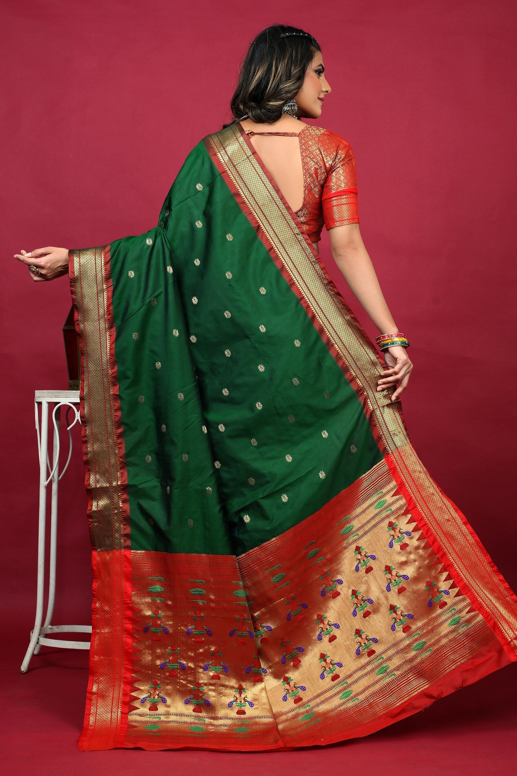 Anarkali paithaniPure silk handloom saree with Pure Jari