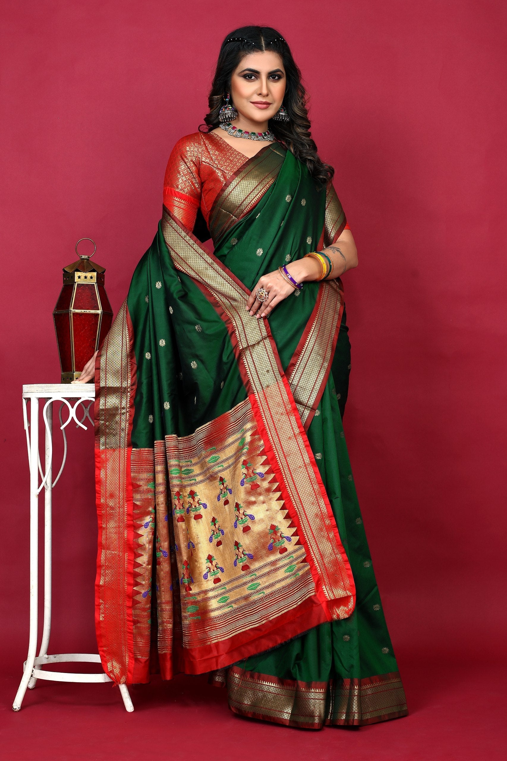 Anarkali paithaniPure silk handloom saree with Pure Jari