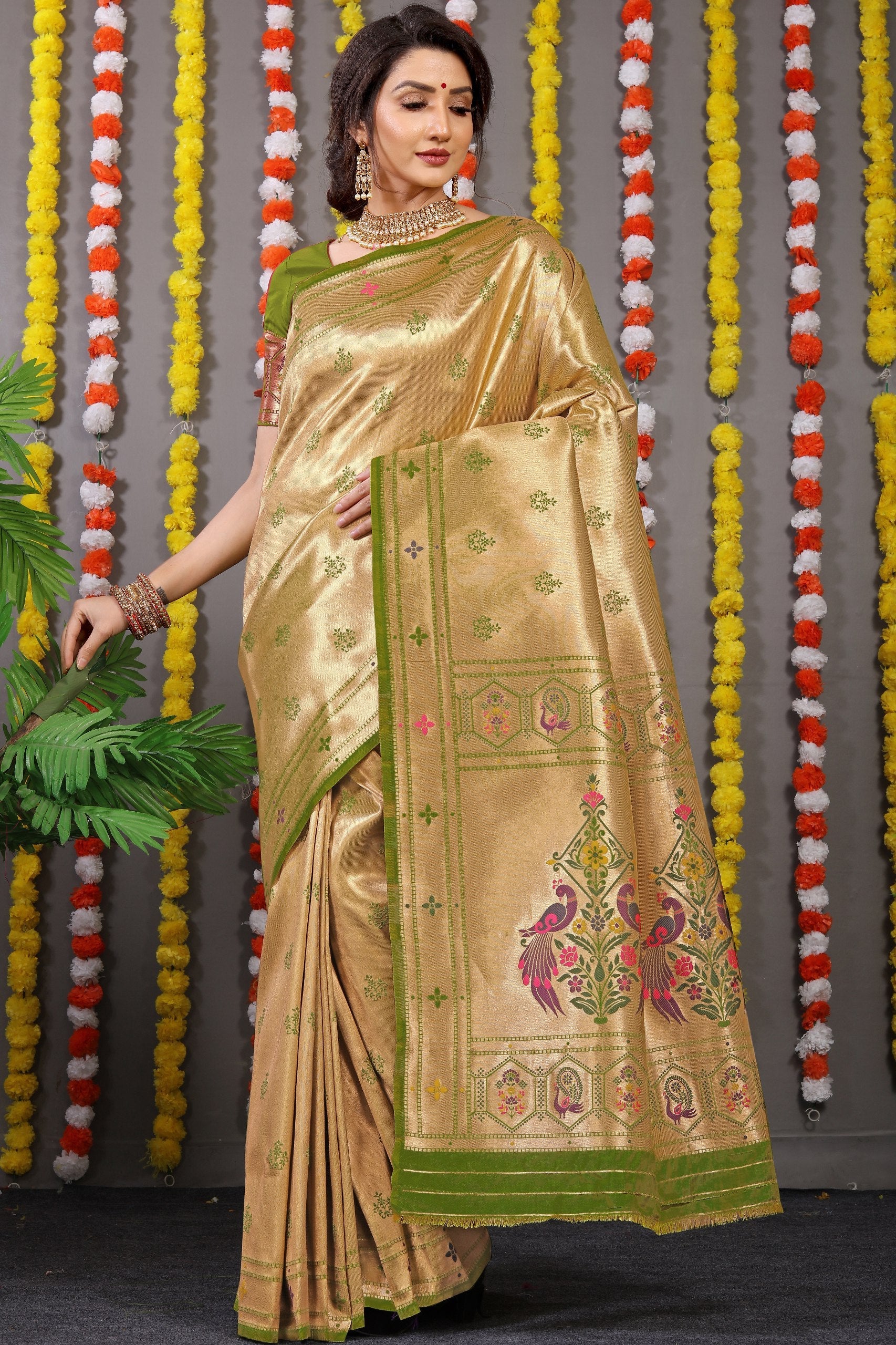 Amrut Paithani Pure silk handloom saree with Pure Jari