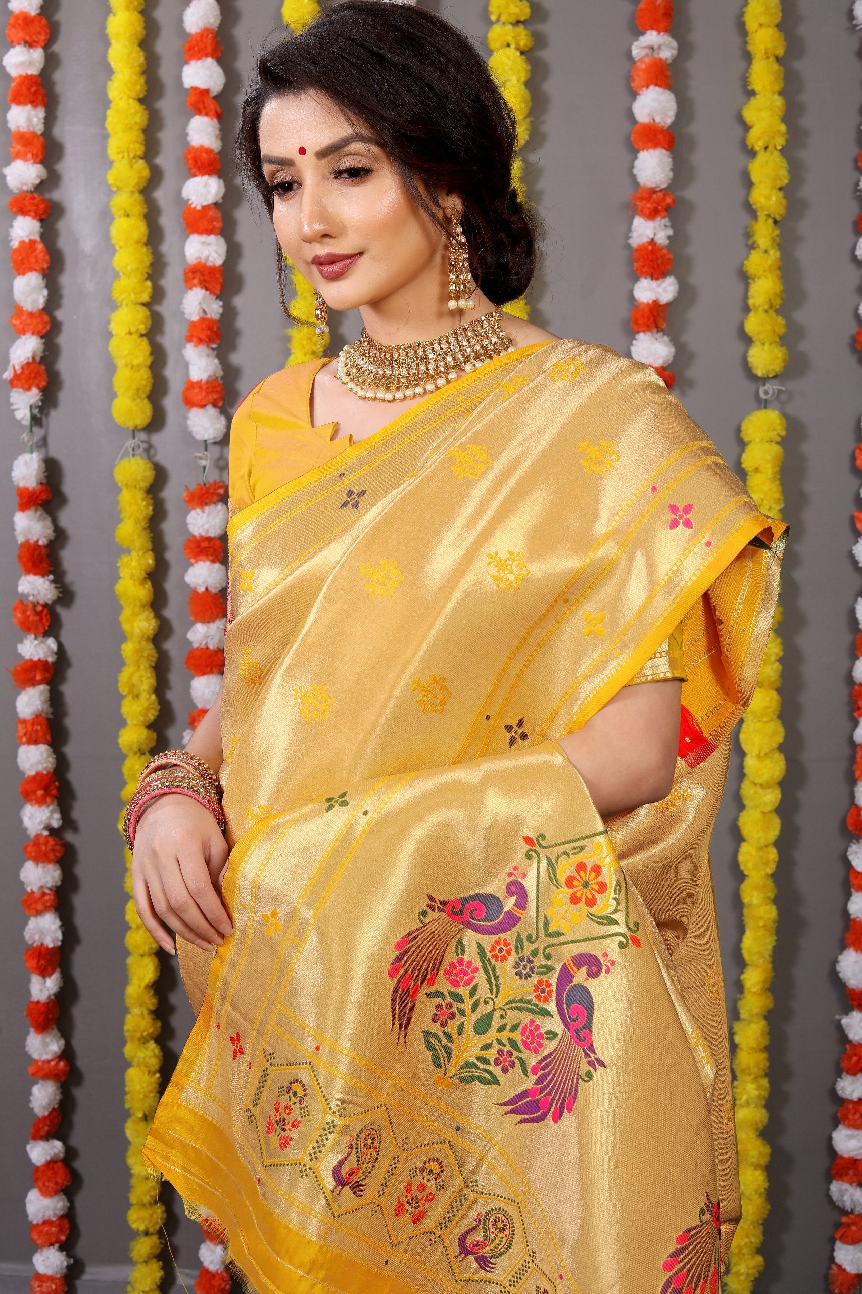 Amrut Paithani Pure silk handloom saree with Pure Jari