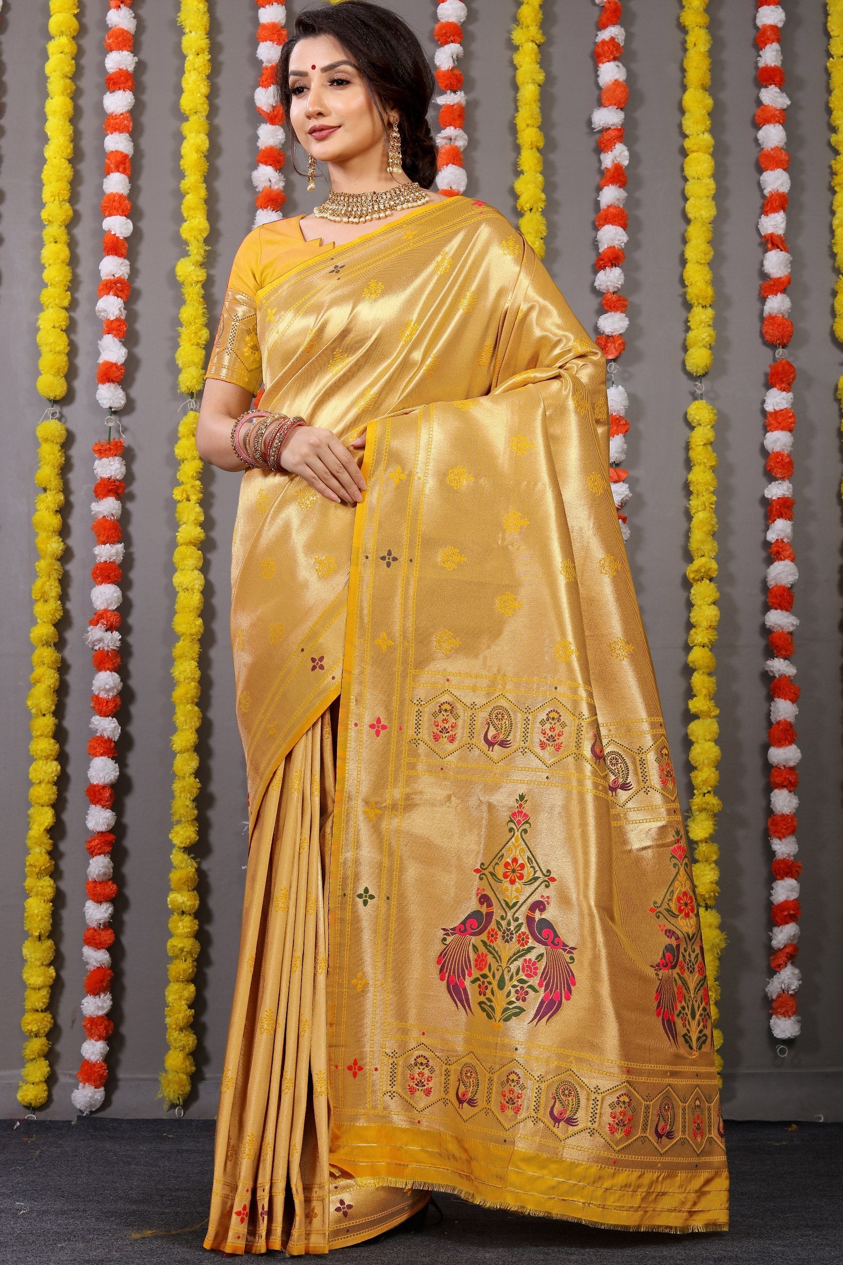 Amrut Paithani Pure silk handloom saree with Pure Jari