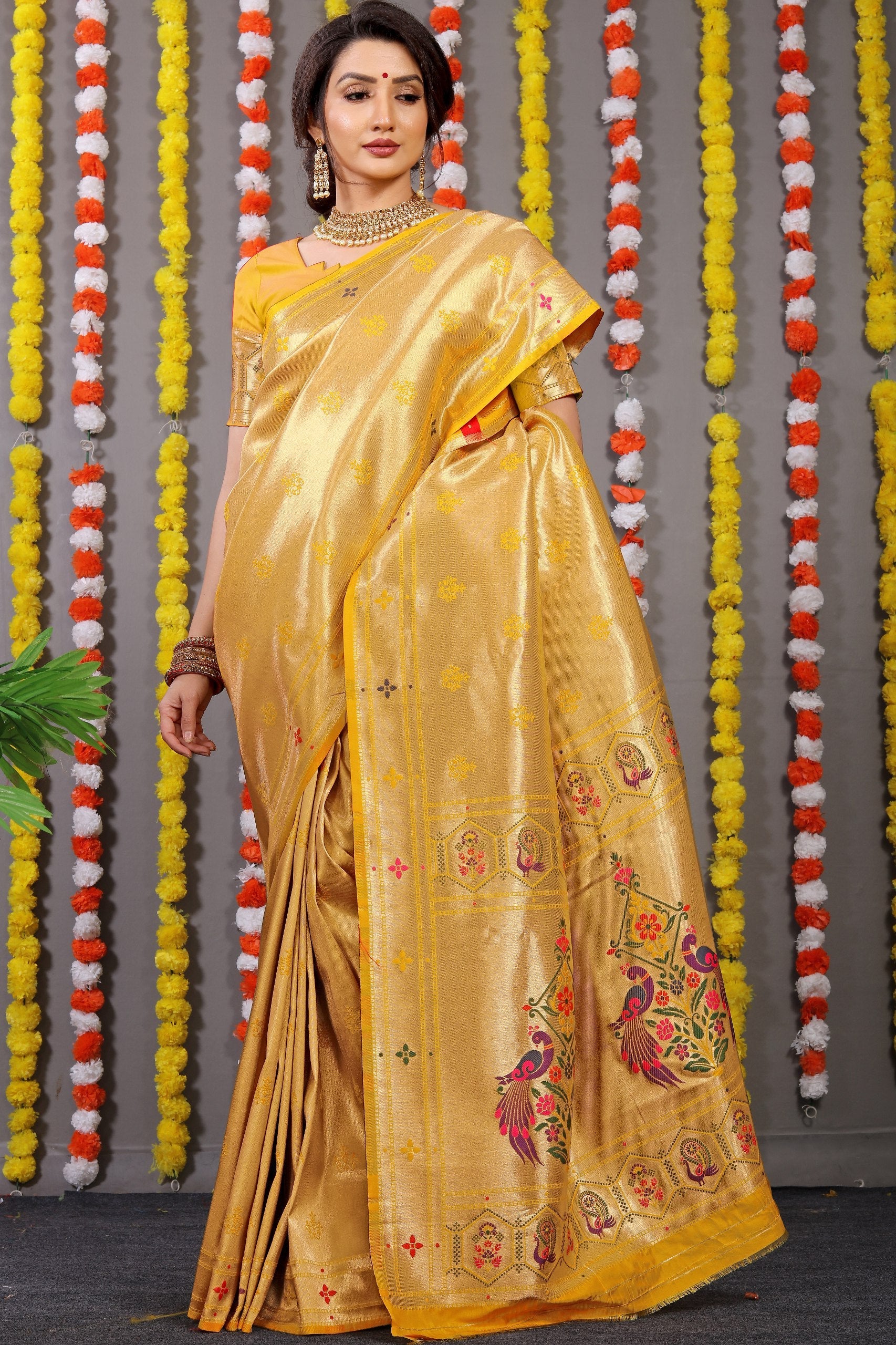 Amrut Paithani Pure silk handloom saree with Pure Jari