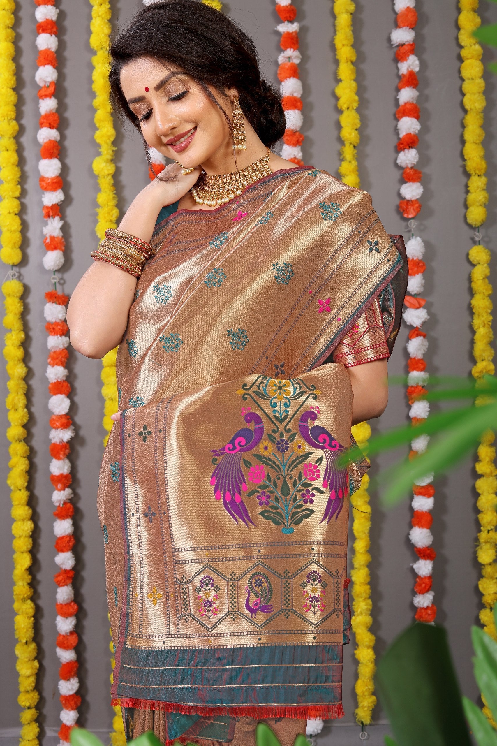 Amrut Paithani Pure silk handloom saree with Pure Jari