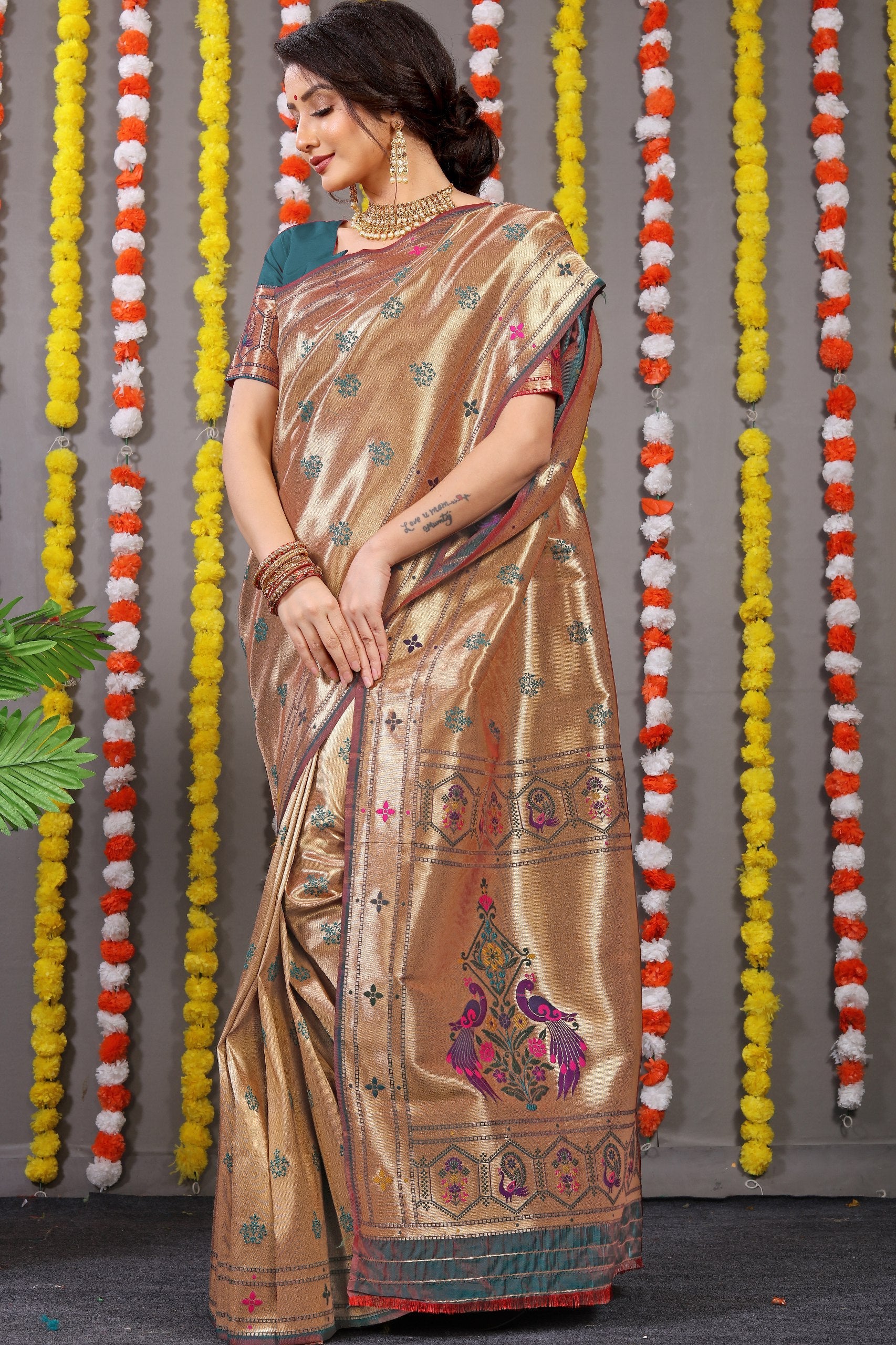 Amrut Paithani Pure silk handloom saree with Pure Jari