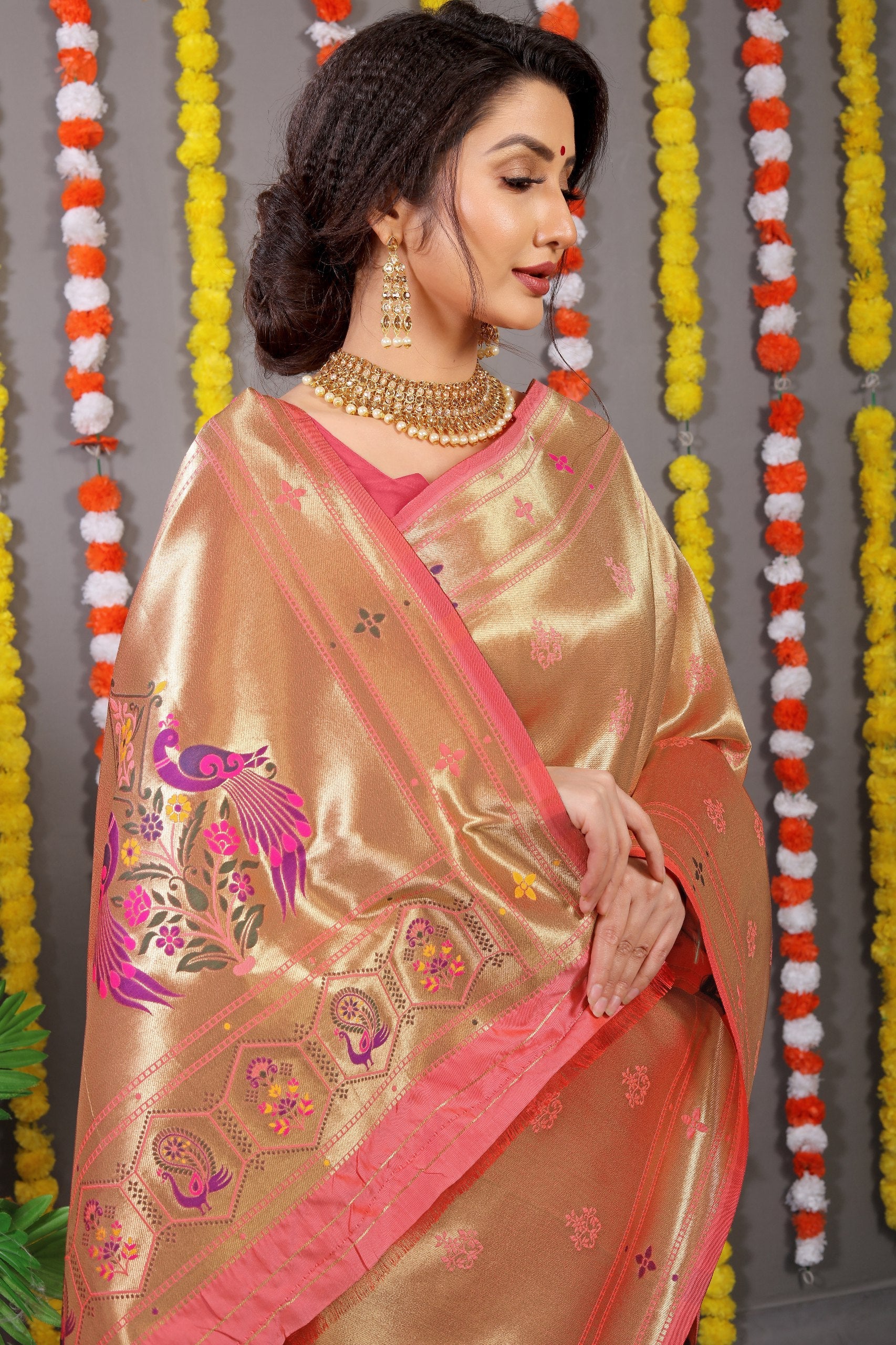 Amrut Paithani Pure silk handloom saree with Pure Jari