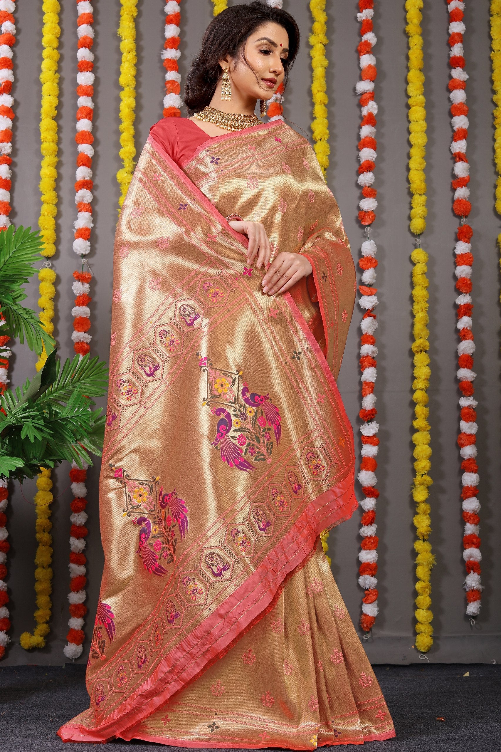 Amrut Paithani Pure silk handloom saree with Pure Jari