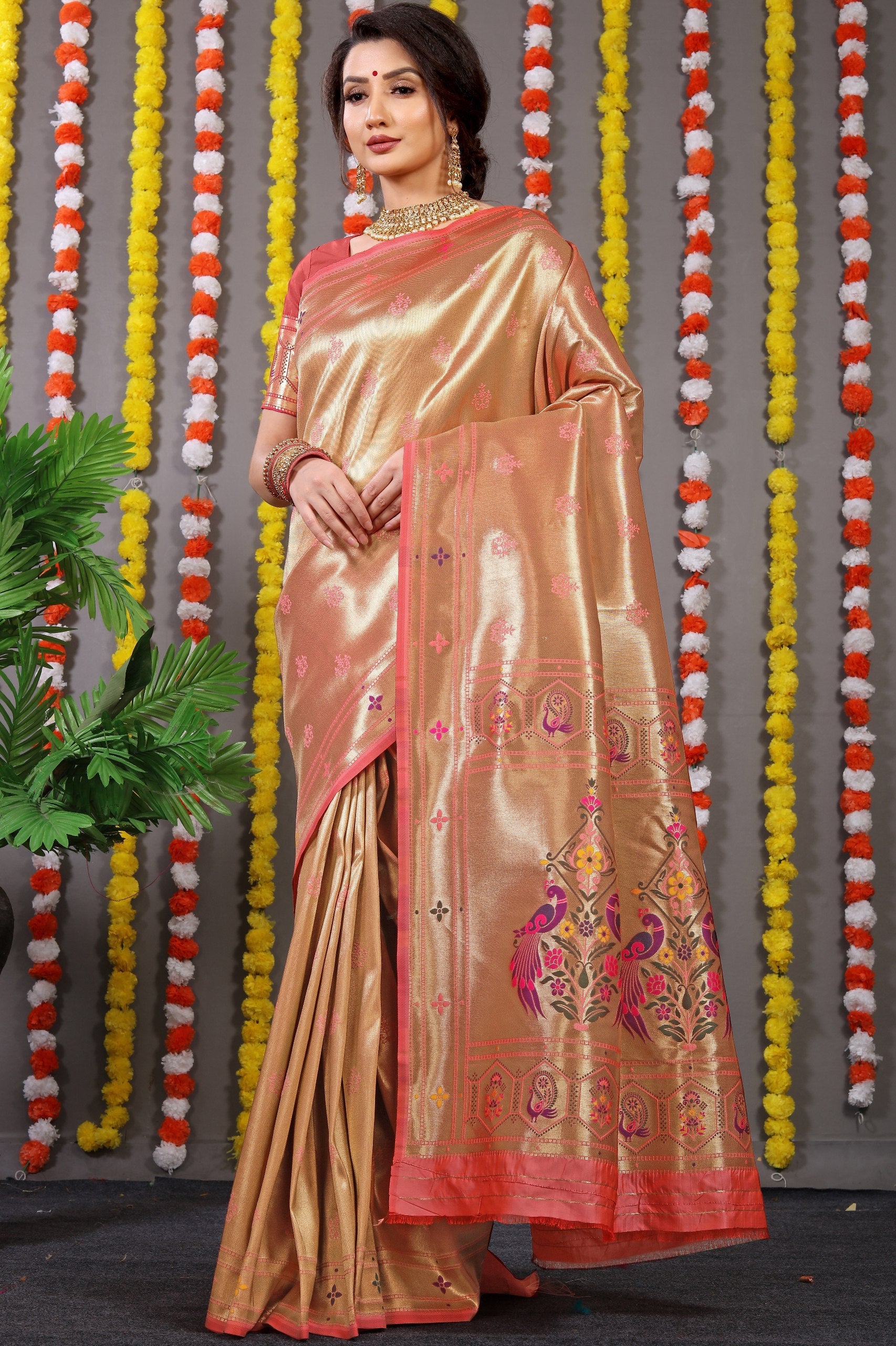 Amrut Paithani Pure silk handloom saree with Pure Jari