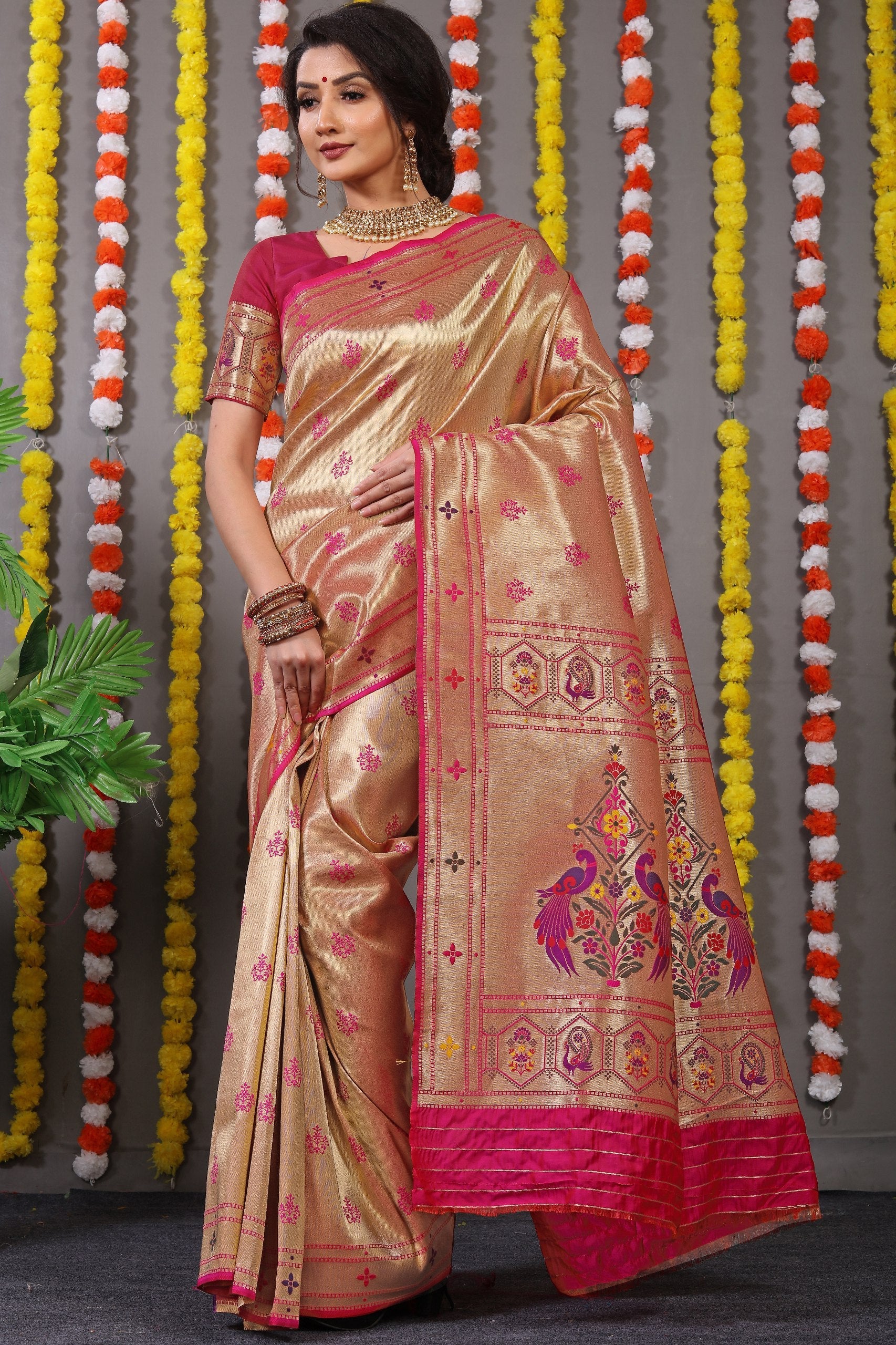 Amrut Paithani Pure silk handloom saree with Pure Jari