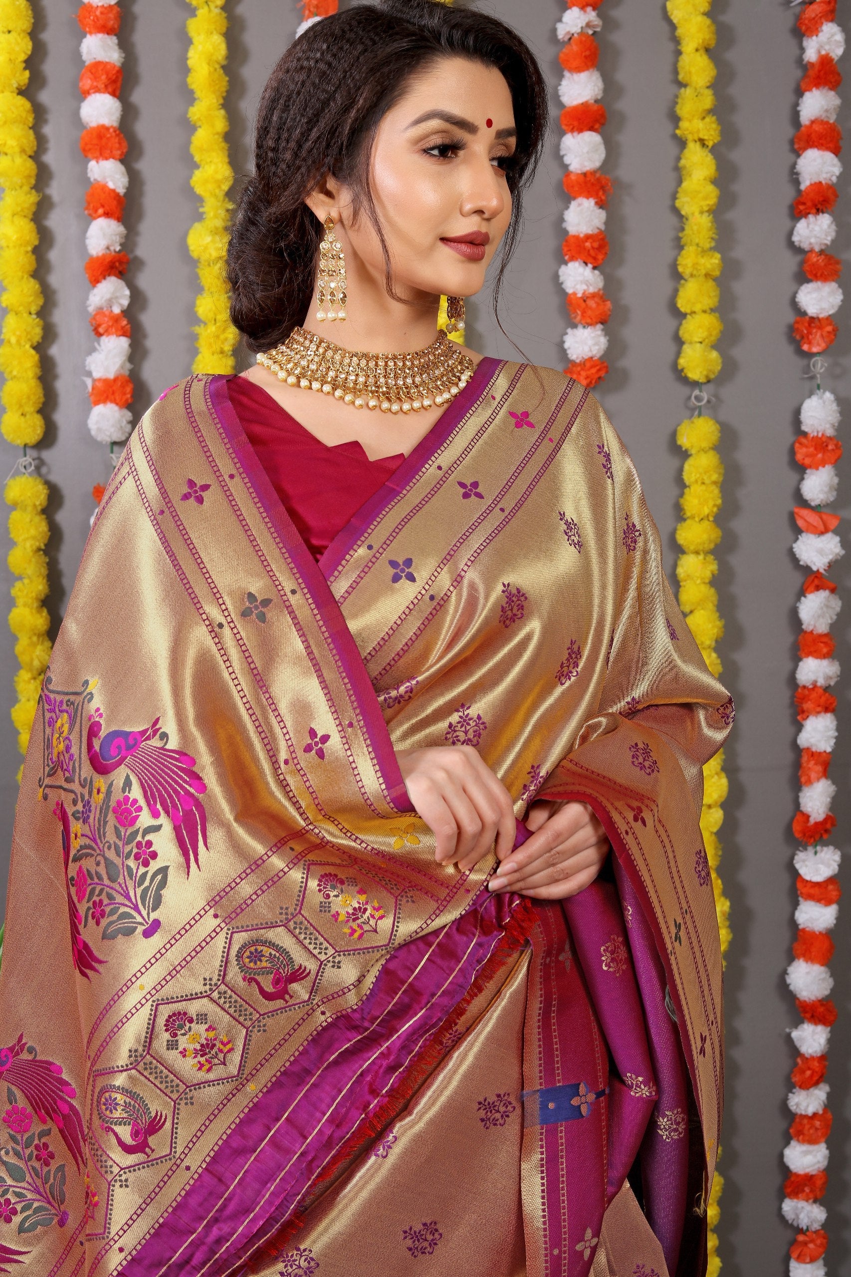 Amrut Paithani Pure silk handloom saree with Pure Jari