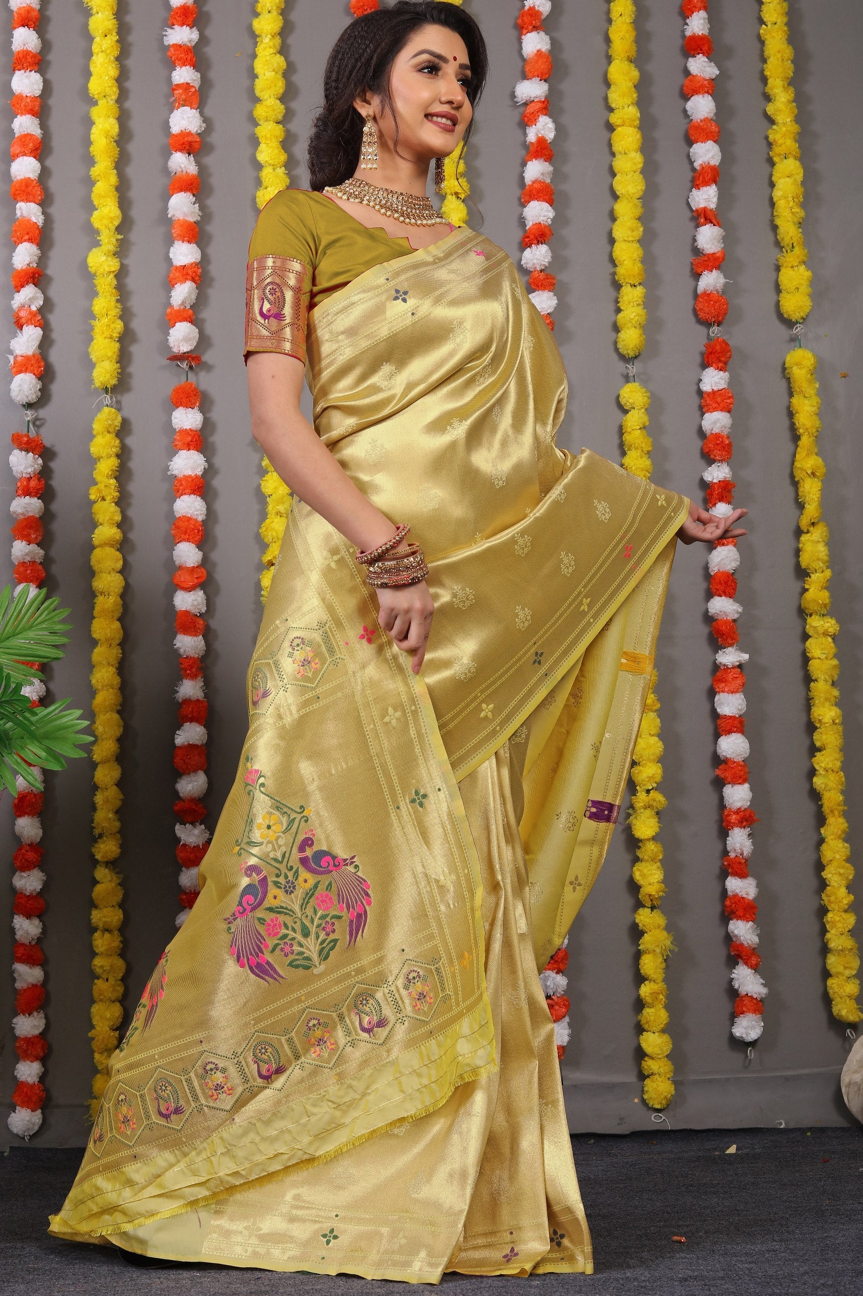 Amrut Paithani Pure silk handloom saree with Pure Jari