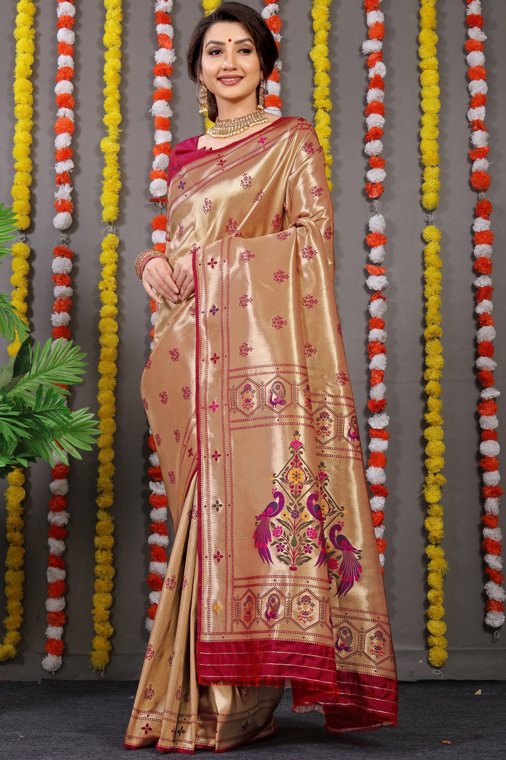 Amrut Paithani Pure silk handloom saree with Pure Jari