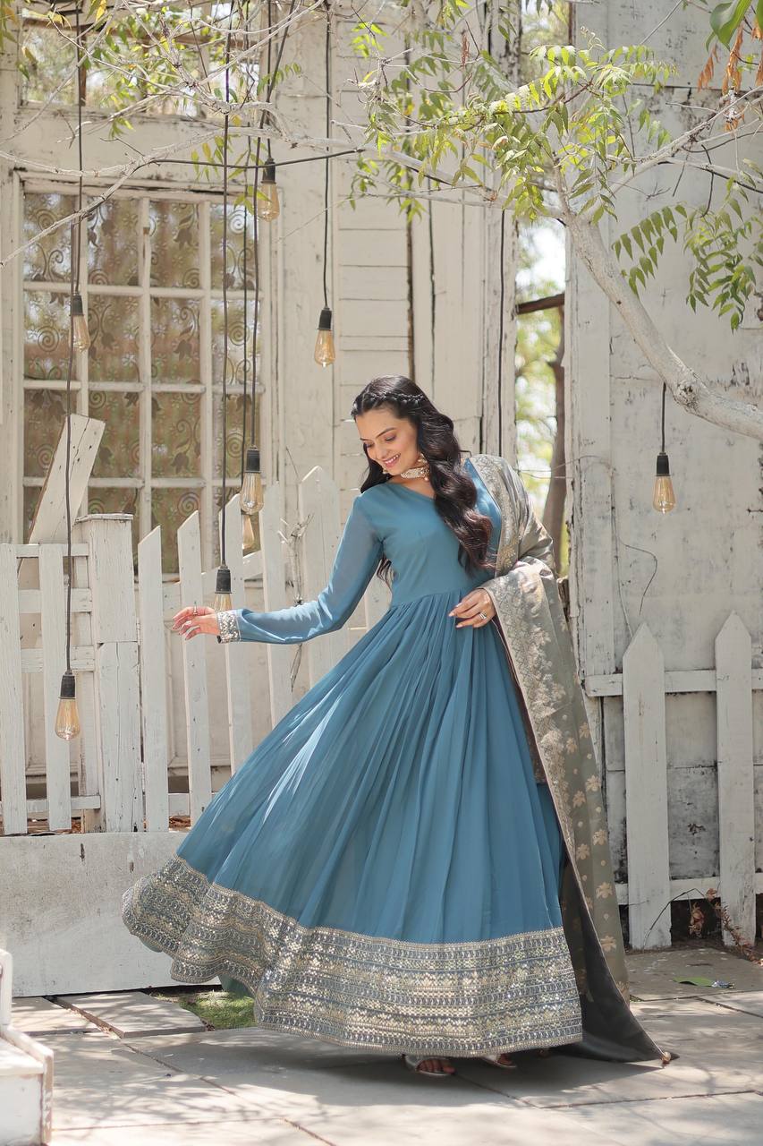 NEW CLASS GOWN-WITH-DUPATTA COLLECTIONS LW-9184