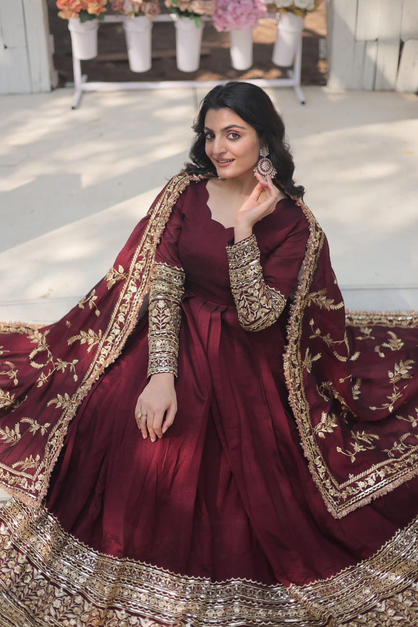 RADIANT DARK MAROON SUIT SET  TD-142